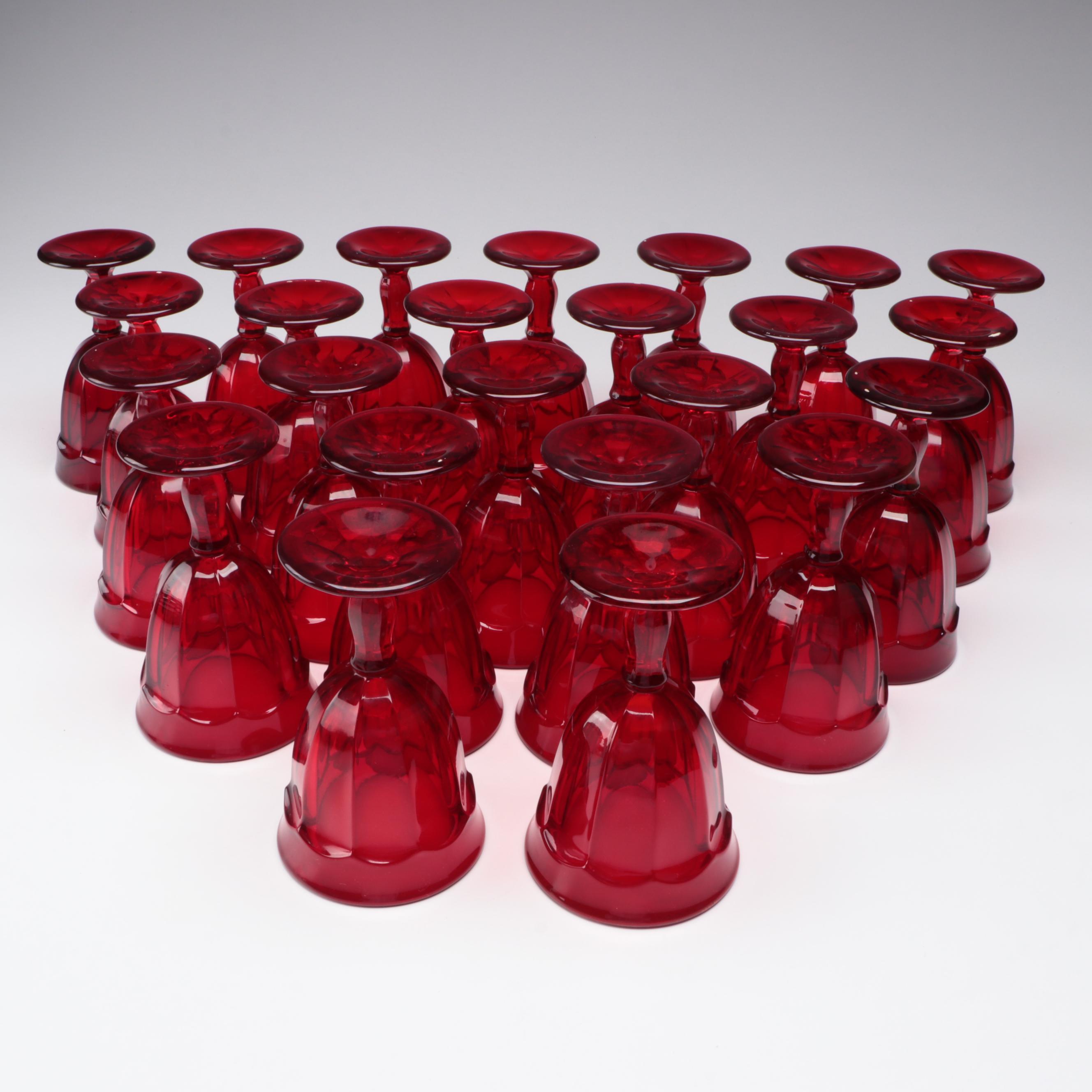 Red Glass Wine Glasses