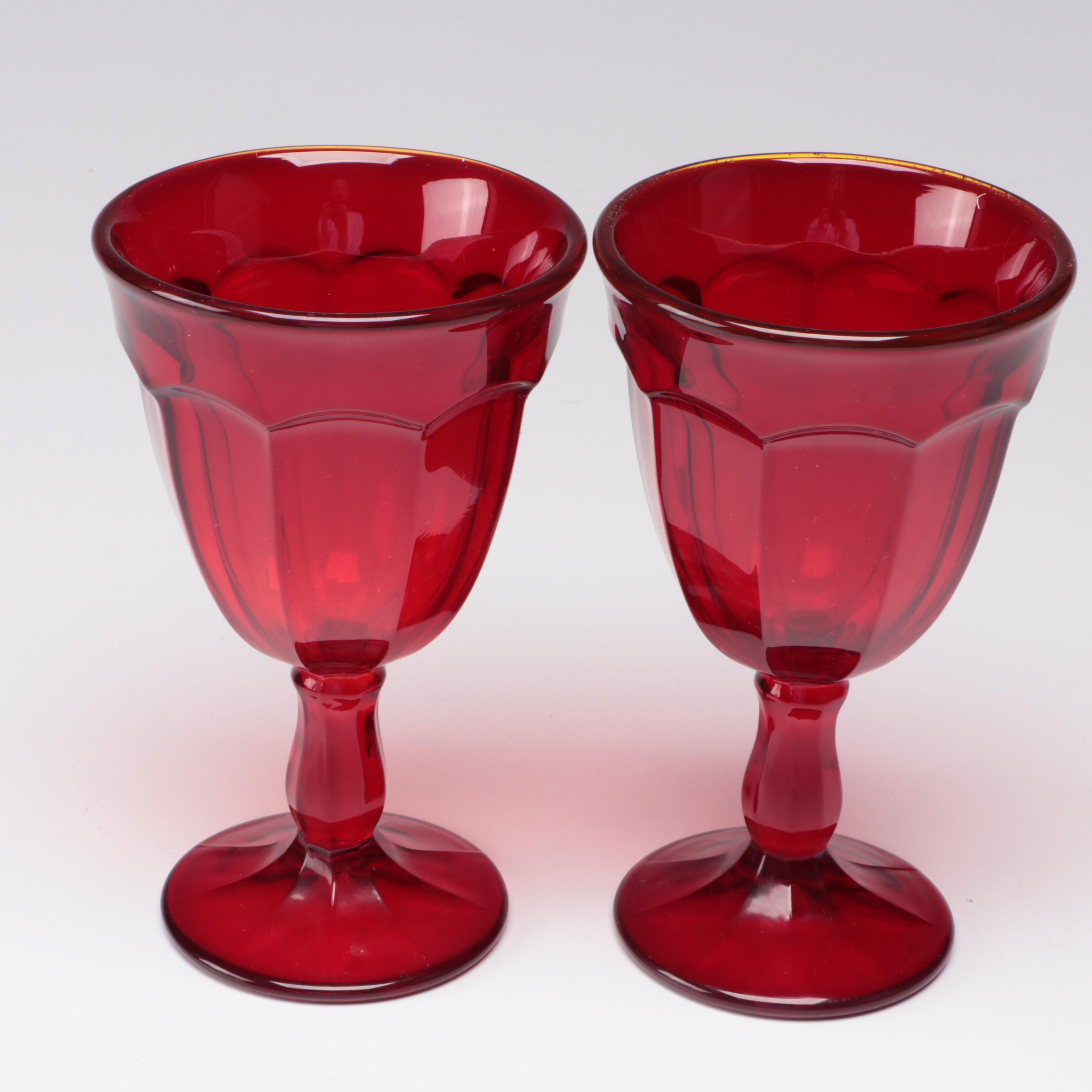 Red Glass Wine Glasses
