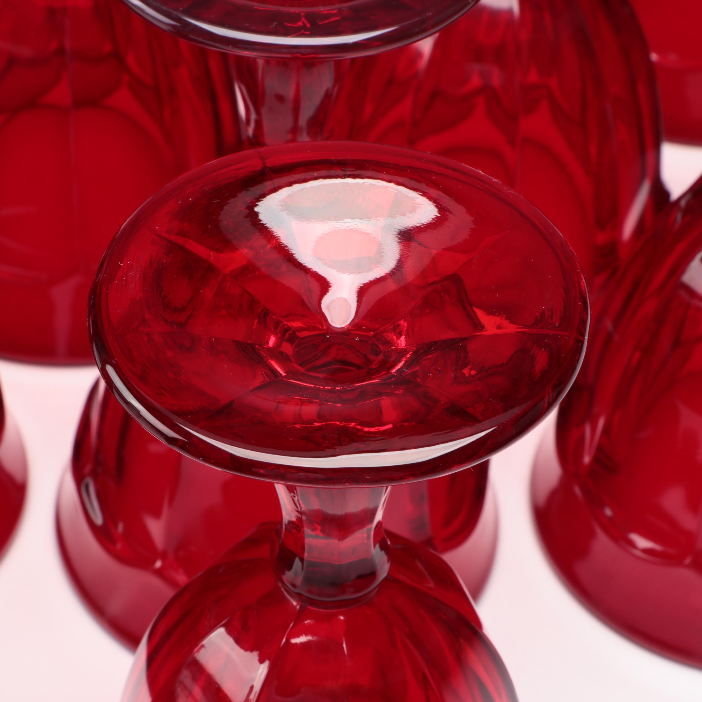 Red Glass Wine Glasses