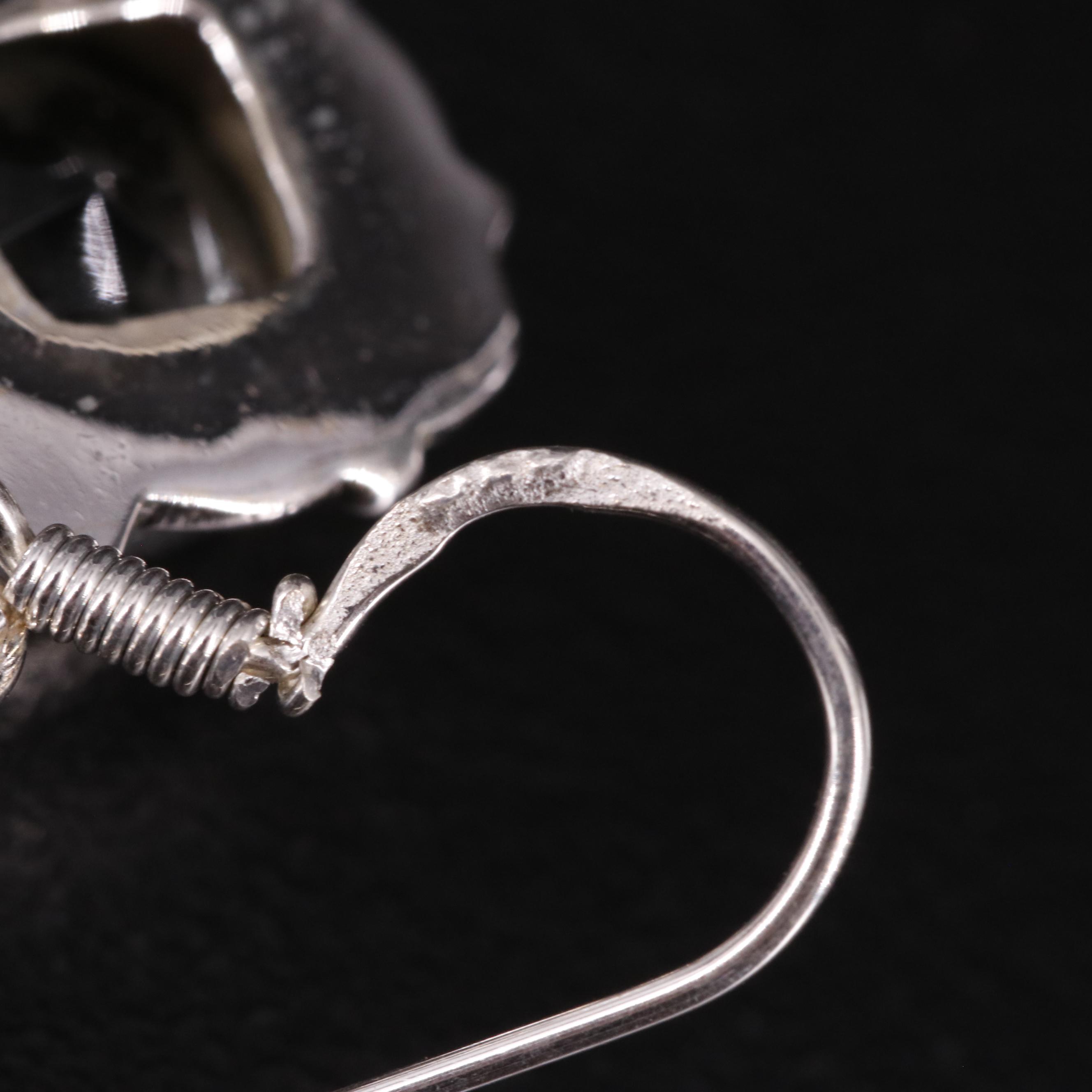 Sterling Prasiolite Drop Earrings