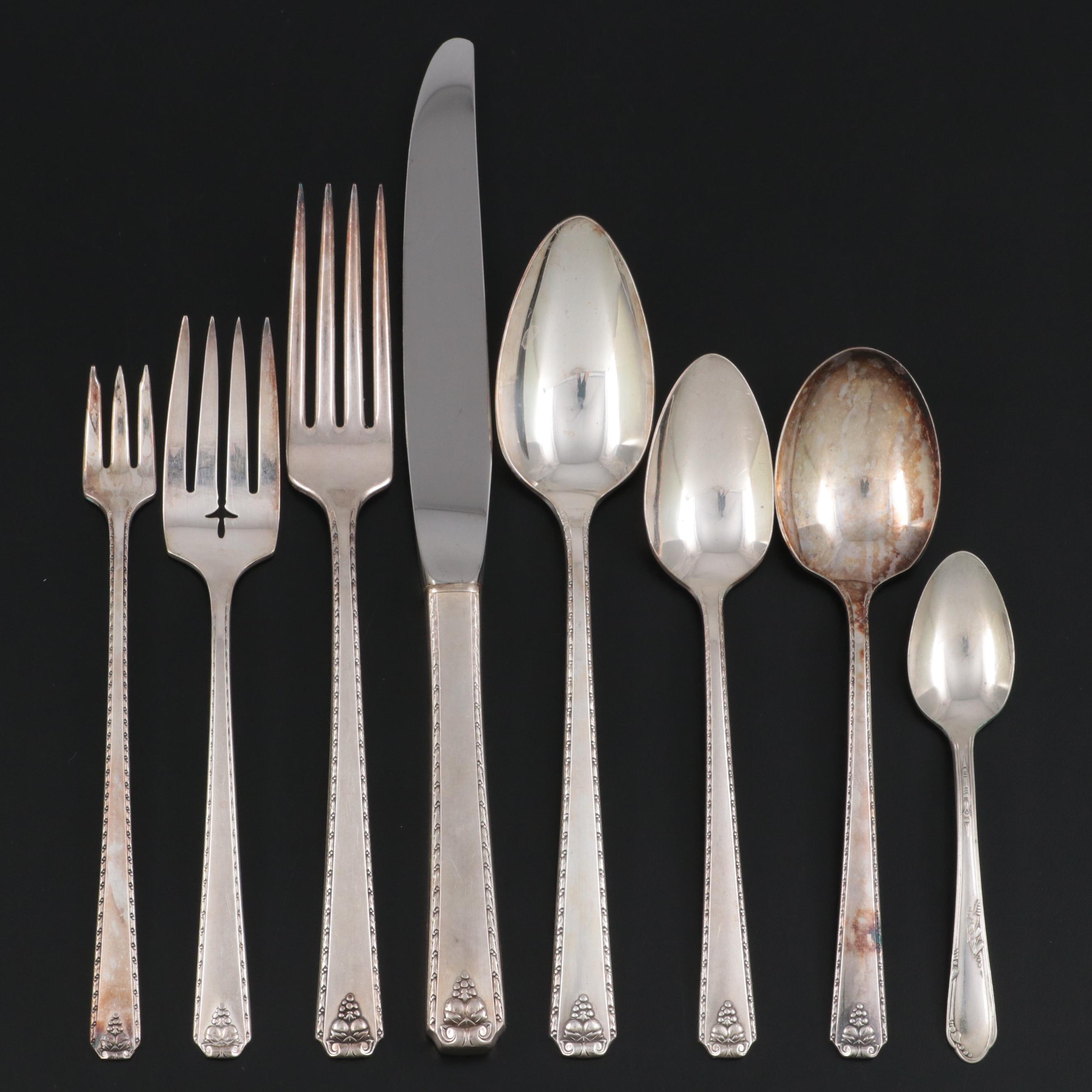 Prestige "Bordeaux" and Other Silver Plate Flatware, Mid-20th Century