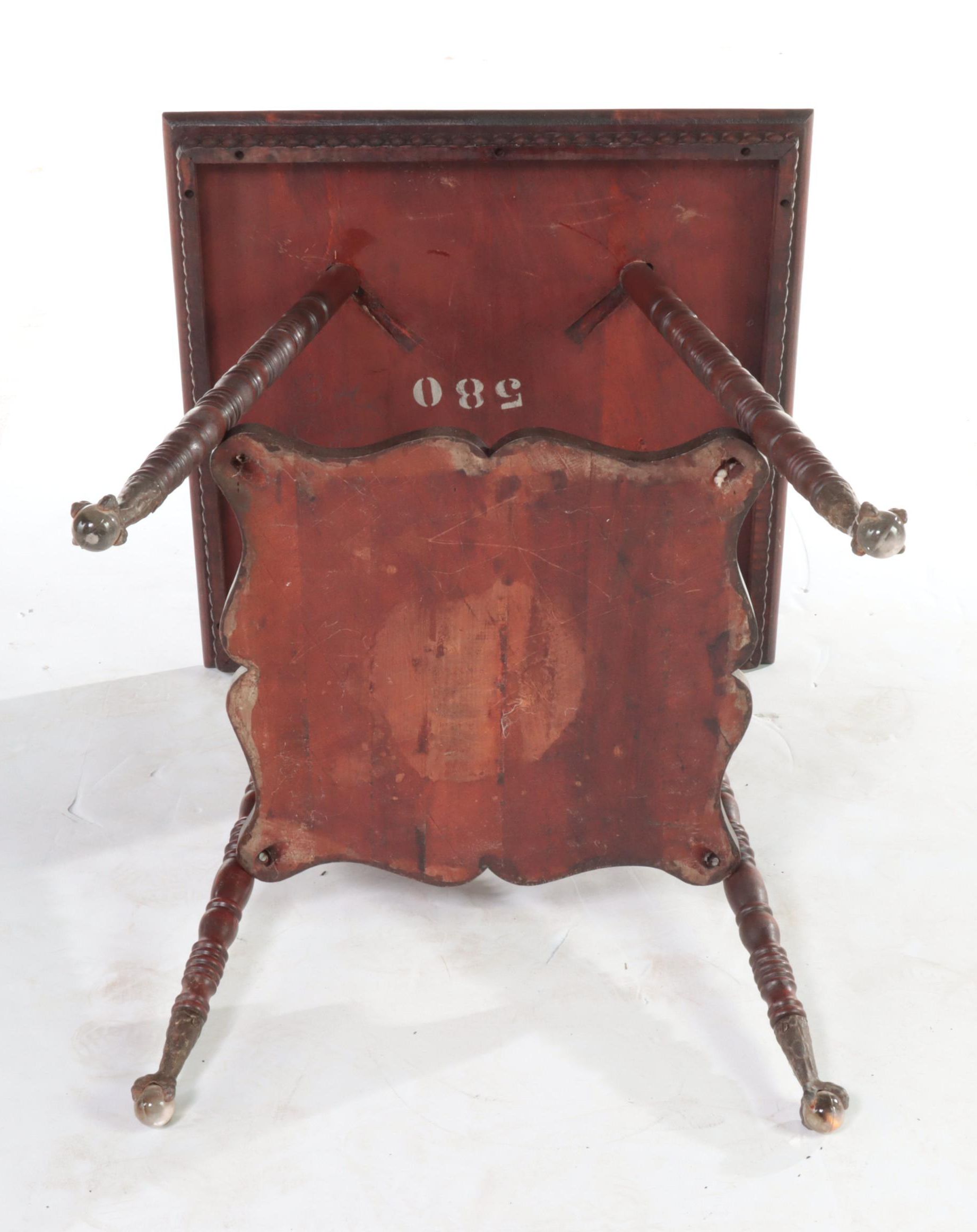 Late Victorian Paint-Decorated Two-Tier Parlor Table, Early 20th Century