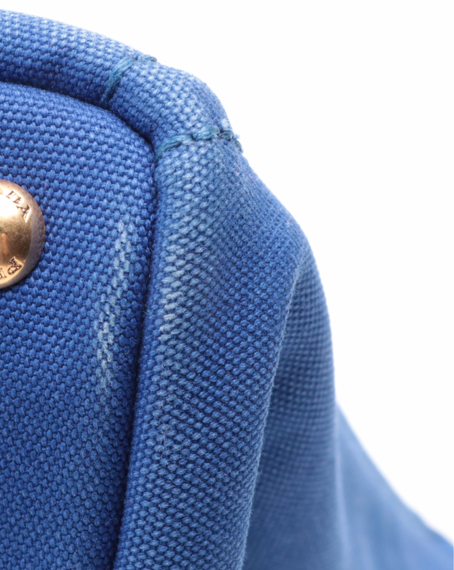 Prada Canapa Logo Tote Bag in Cobalt Blue Canvas