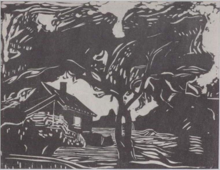 Halftone After Edvard Munch "The Apple Tree," 1946