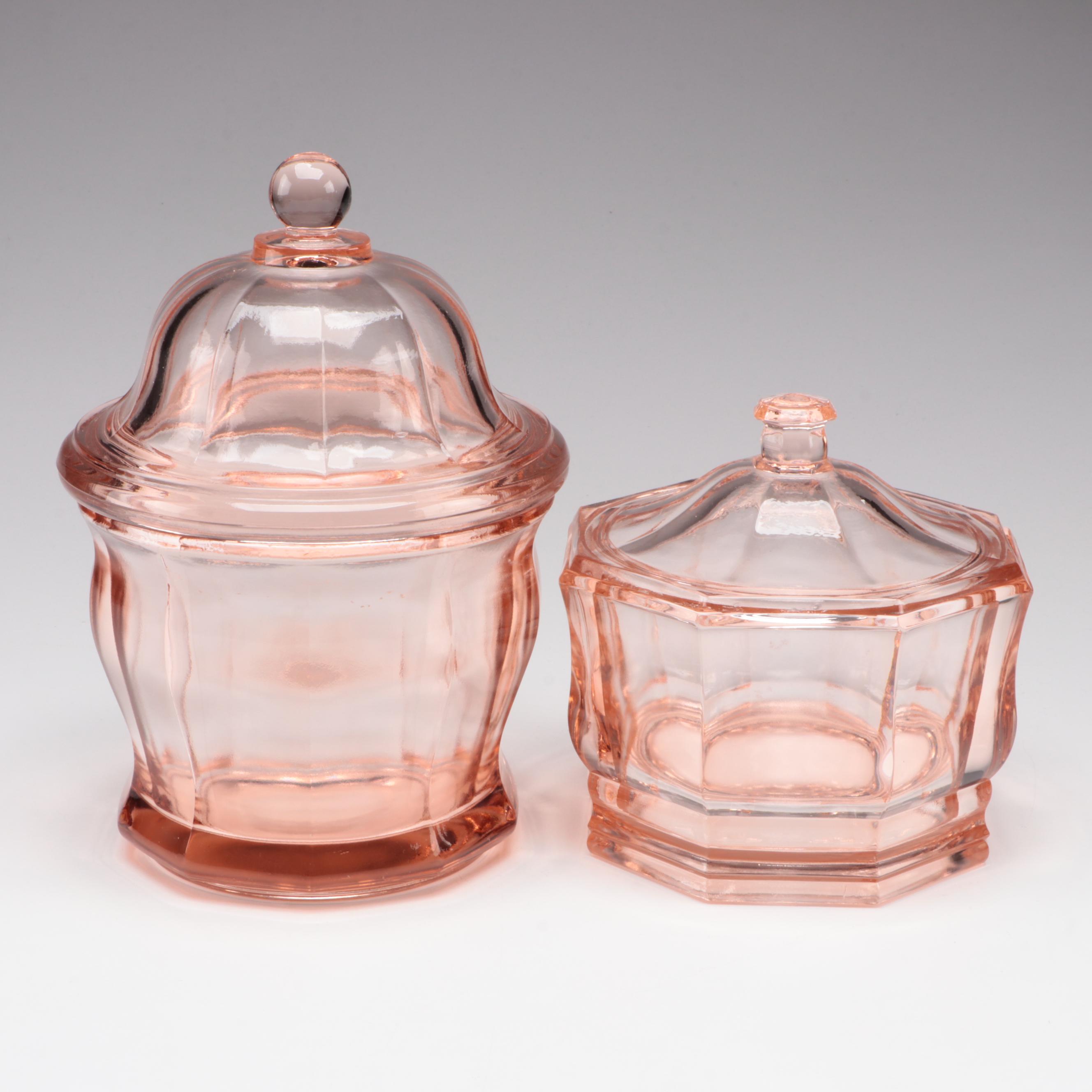 Anchor Hocking "Oyster and Pearl" and Other Pink Depression Glass Tableware