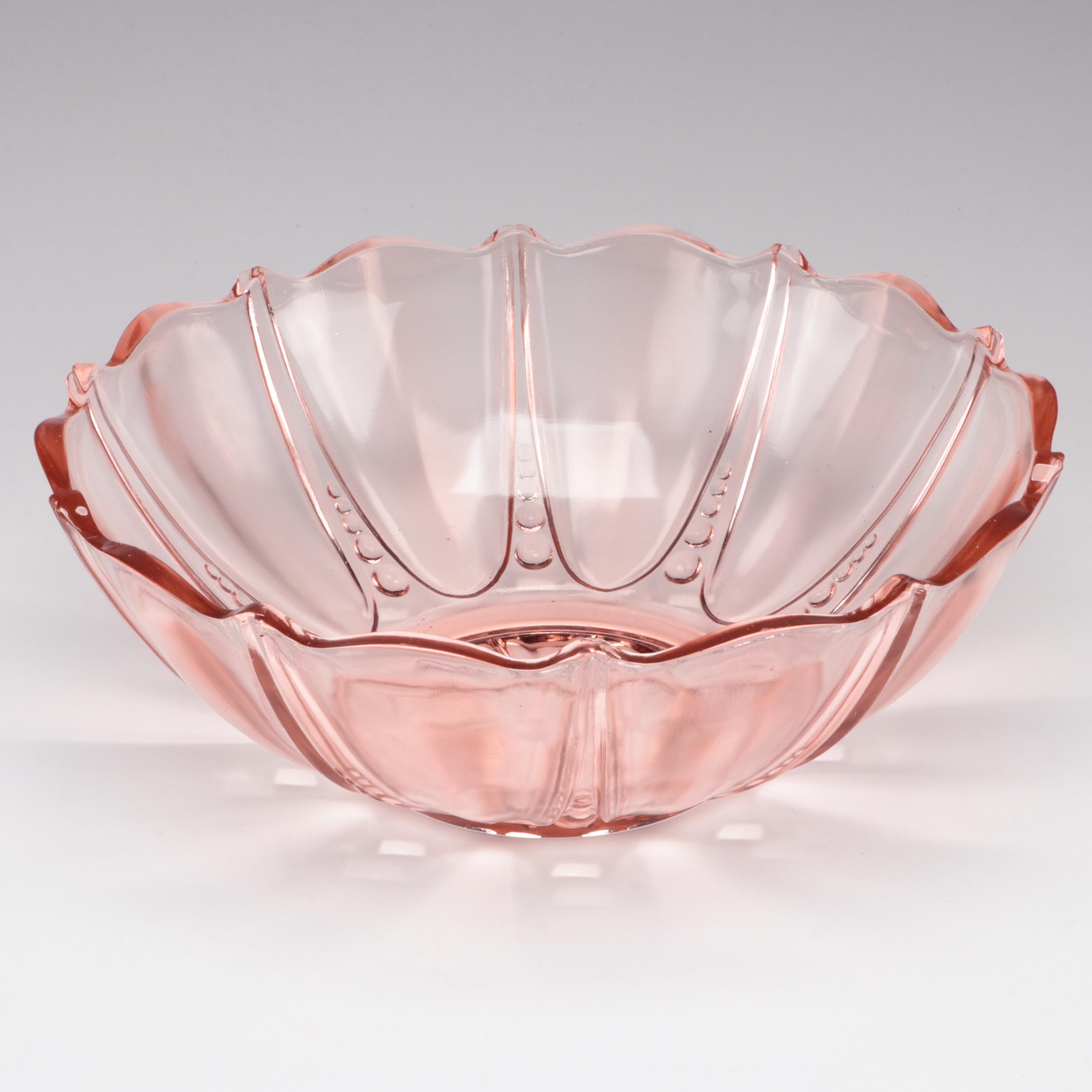 Anchor Hocking "Oyster and Pearl" and Other Pink Depression Glass Tableware
