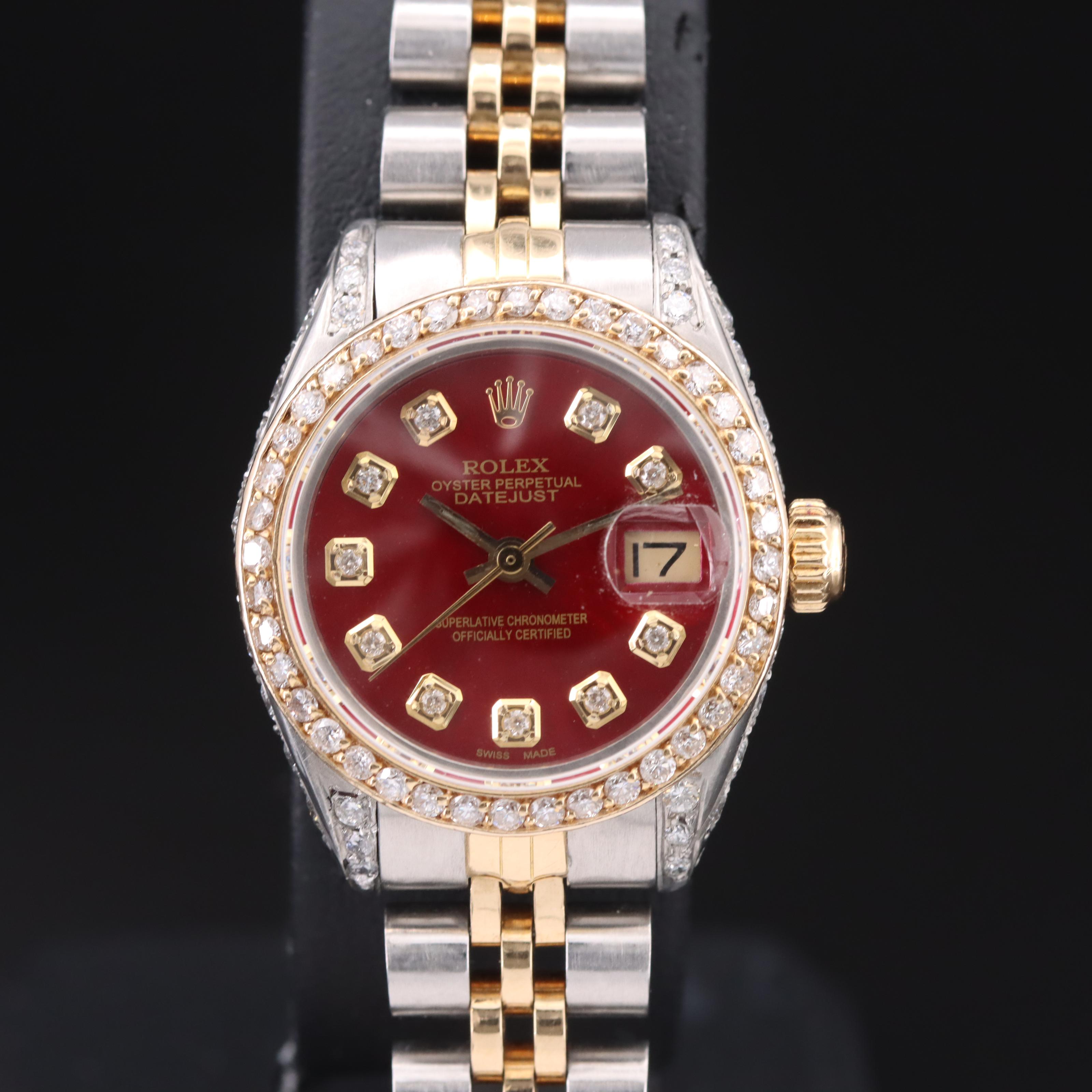 18K and Stainless Steel 1.68 CTW Diamond Custom Rolex Datejust Watch