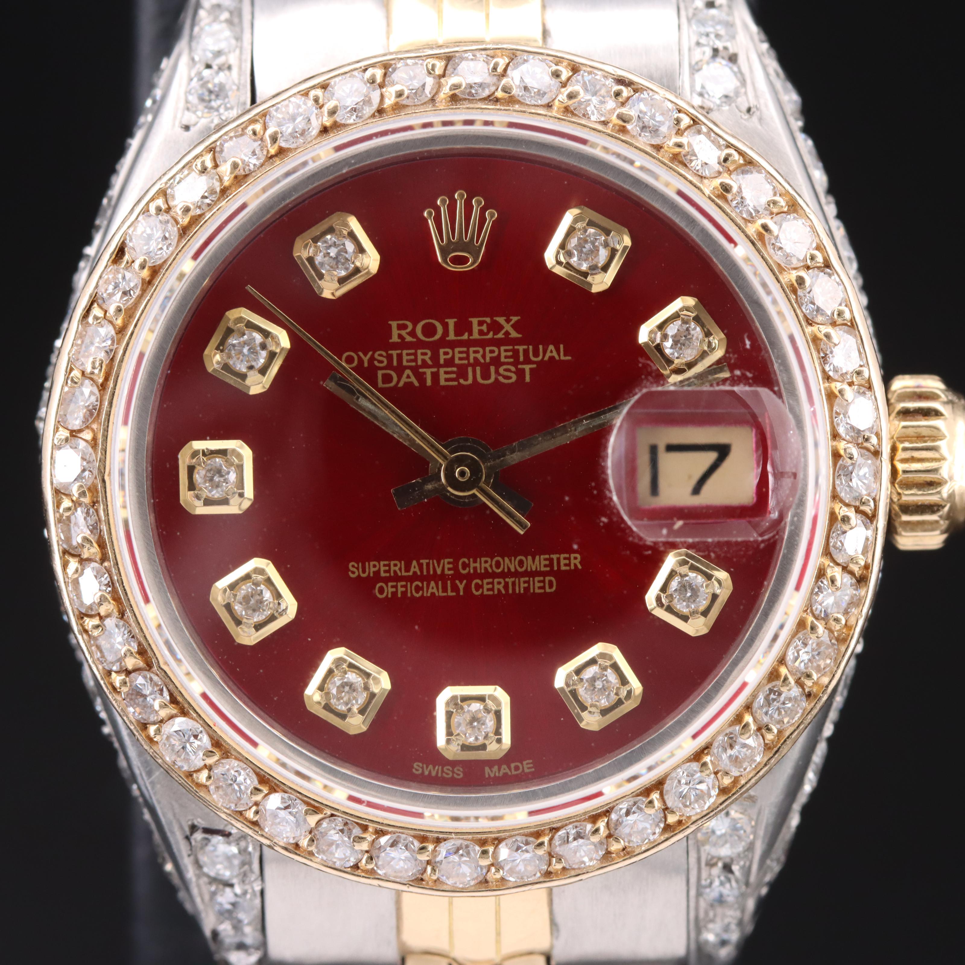 18K and Stainless Steel 1.68 CTW Diamond Custom Rolex Datejust Watch