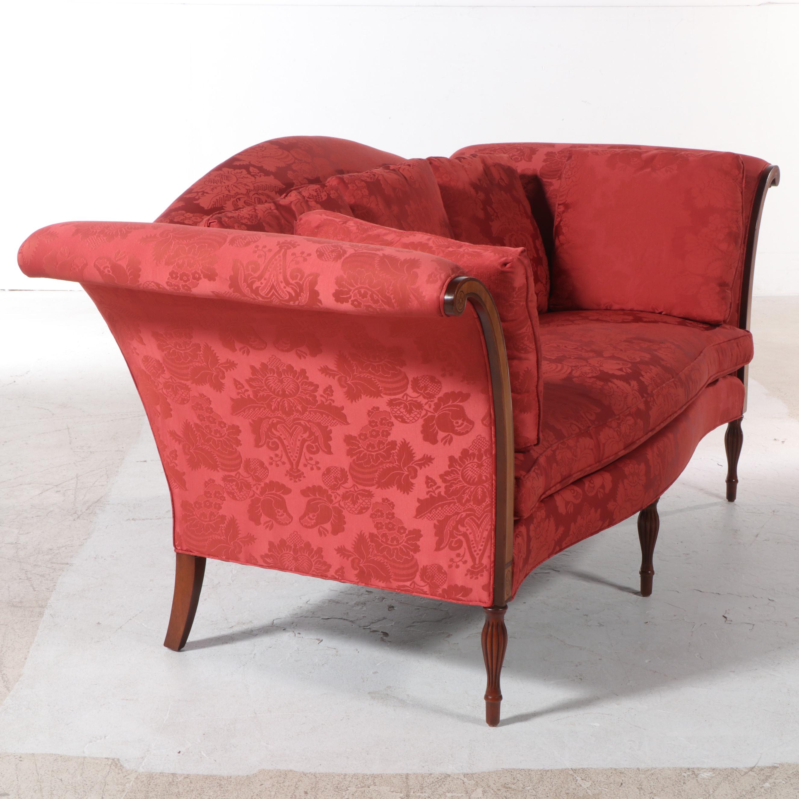 Southwood Federal Style Mahogany, Marquetry, and Custom-Upholstered Sofa