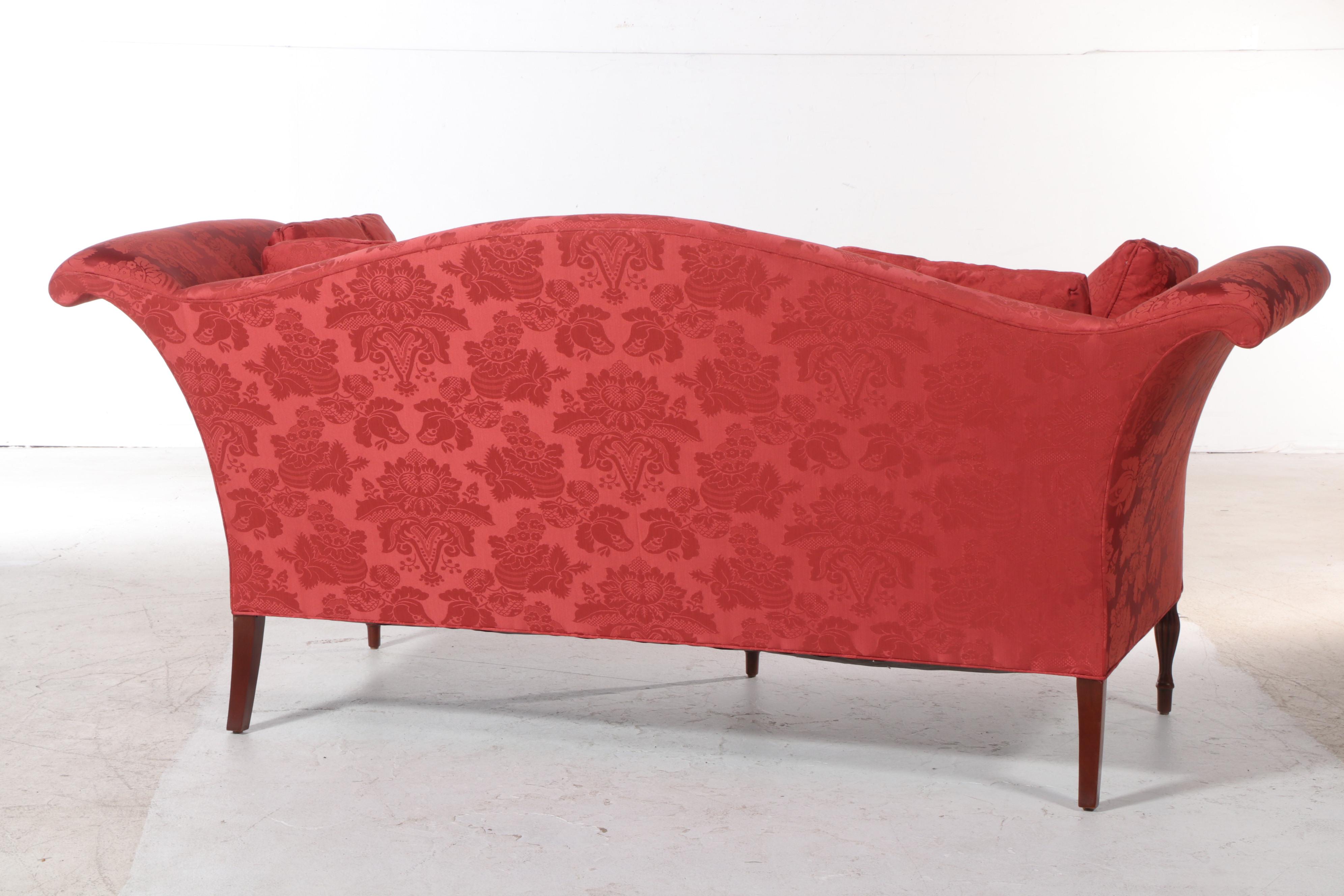 Southwood Federal Style Mahogany, Marquetry, and Custom-Upholstered Sofa