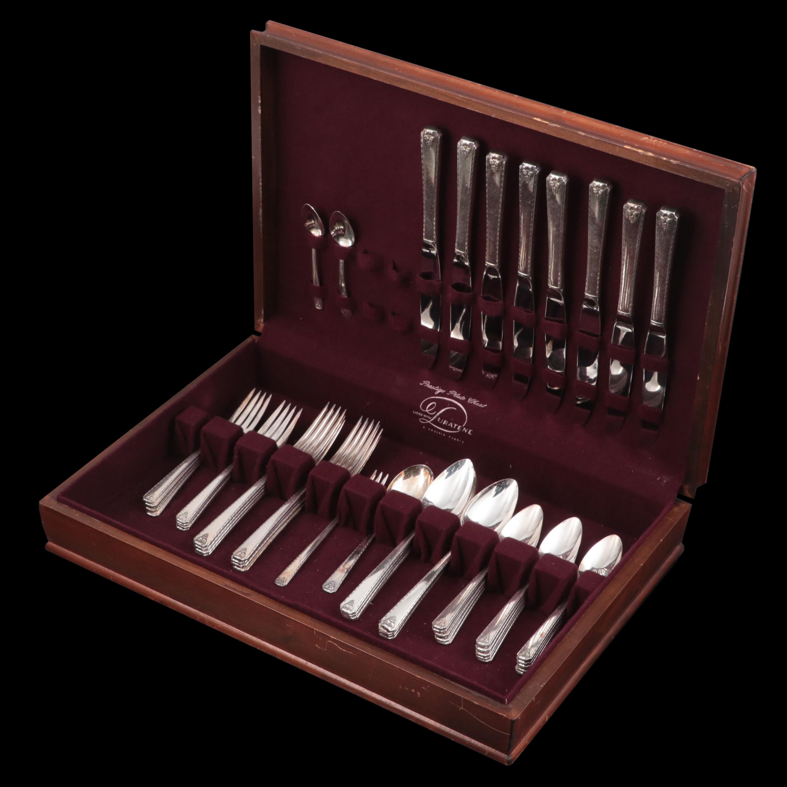Prestige "Bordeaux" and Other Silver Plate Flatware, Mid-20th Century