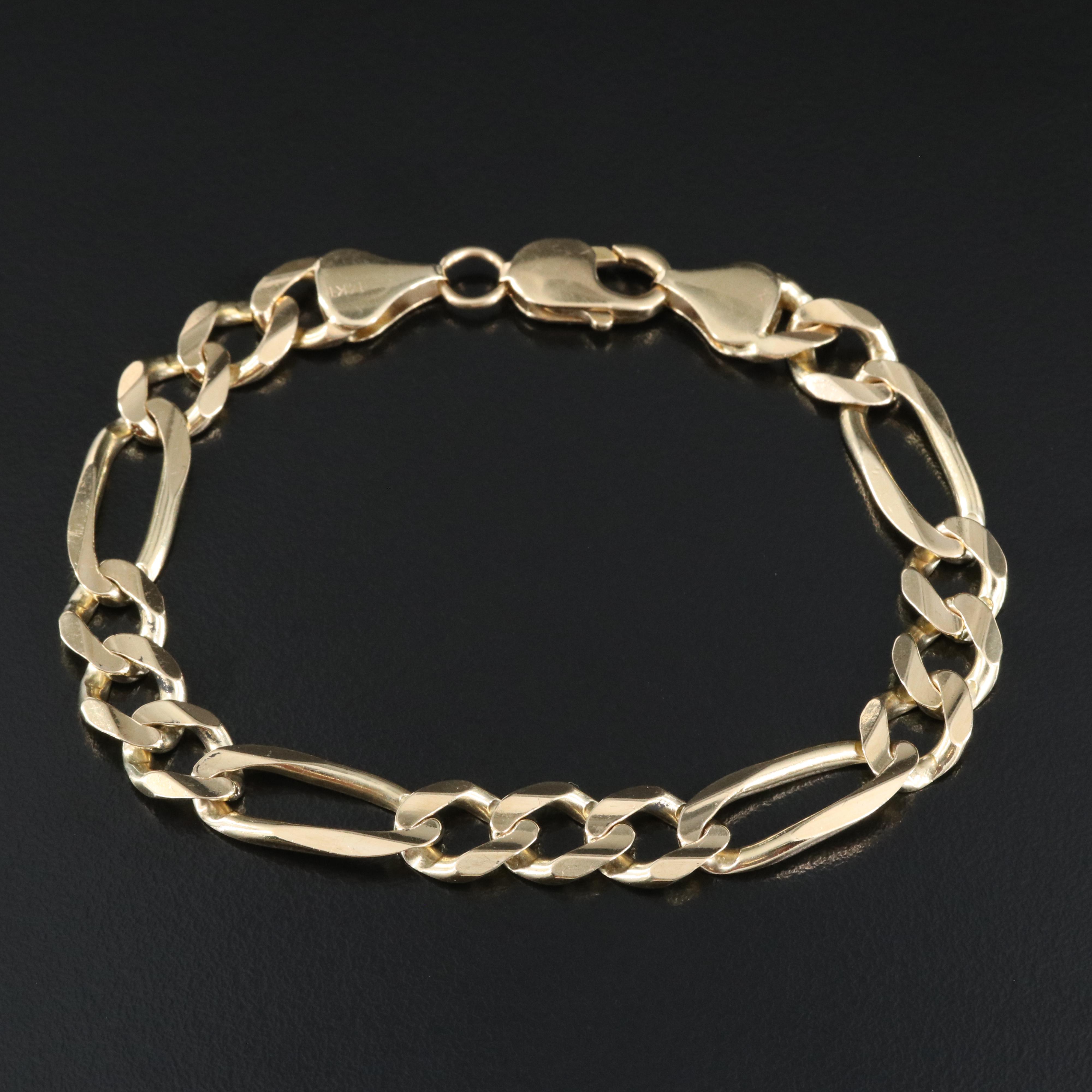14K Figaro Bracelet