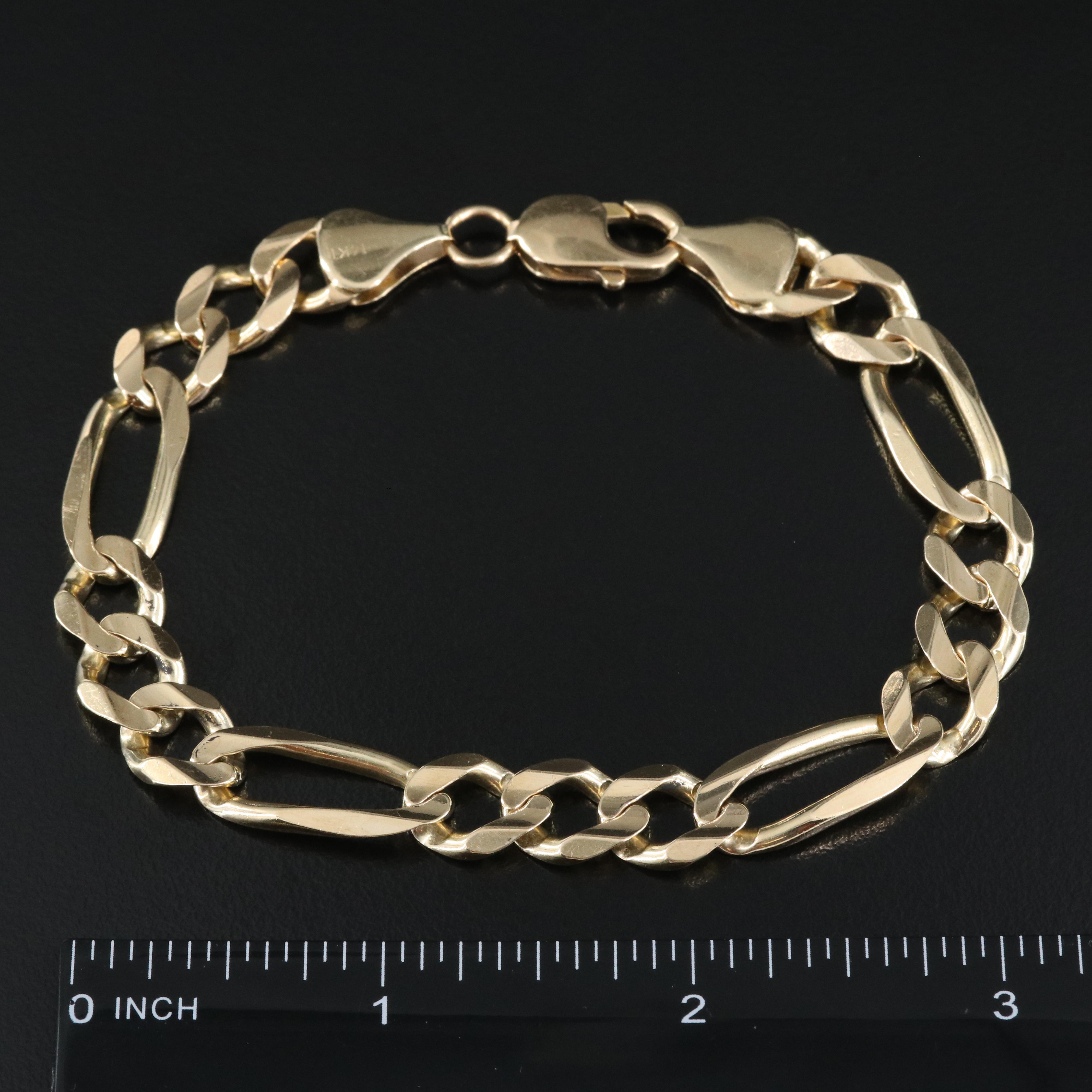 14K Figaro Bracelet