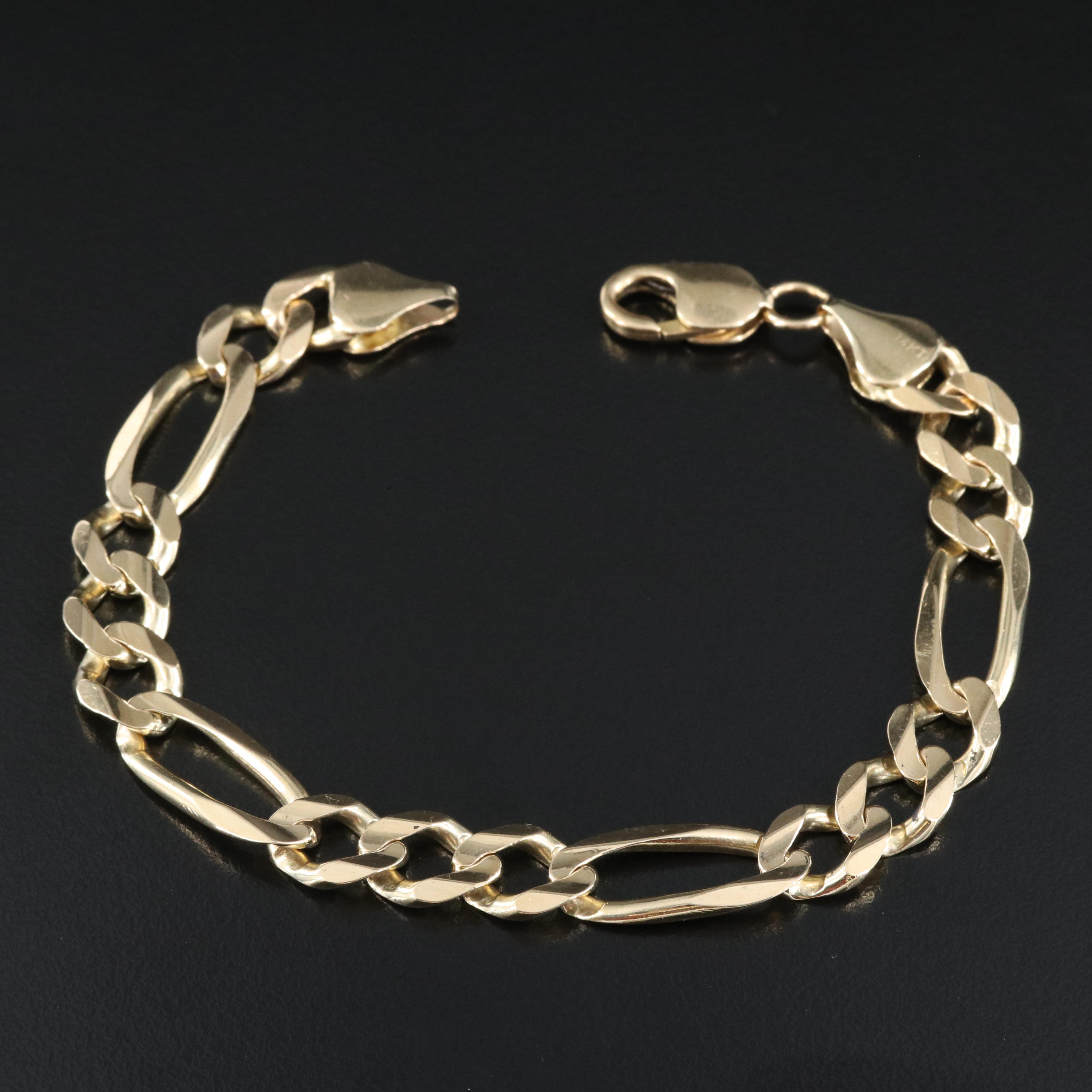 14K Figaro Bracelet