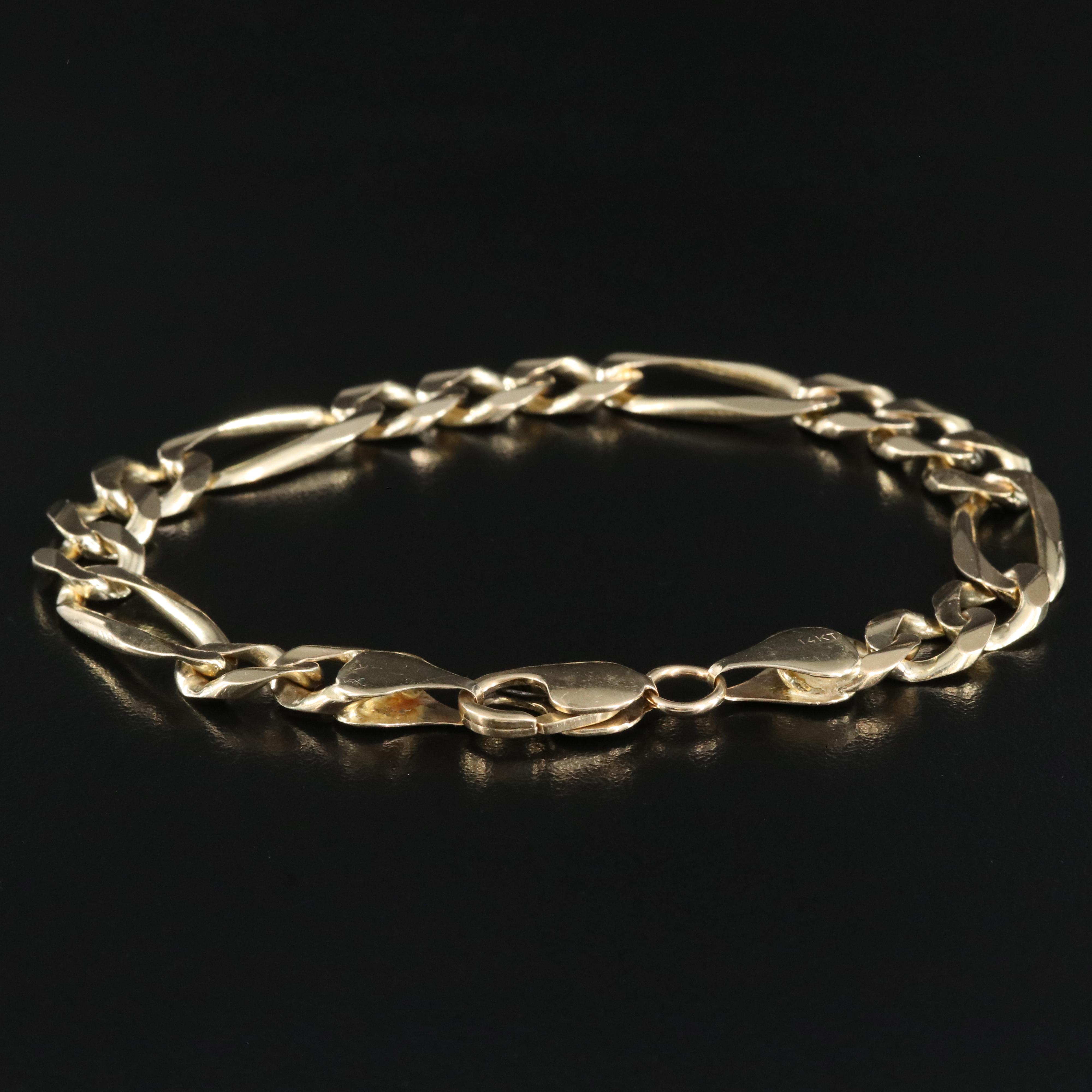 14K Figaro Bracelet