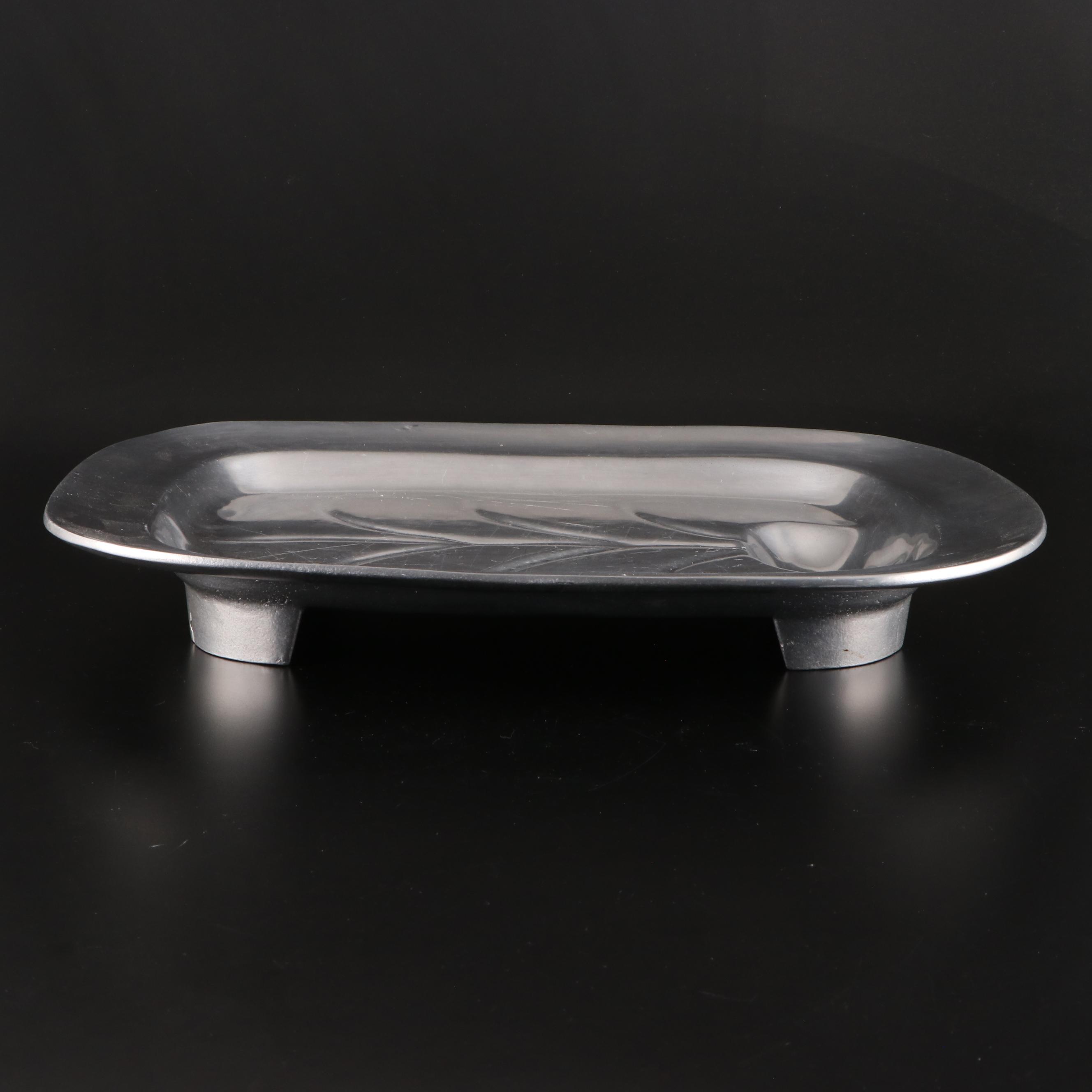 Wilton Pewter Meat Platter with Mexican Pewter Bowl and Scoop