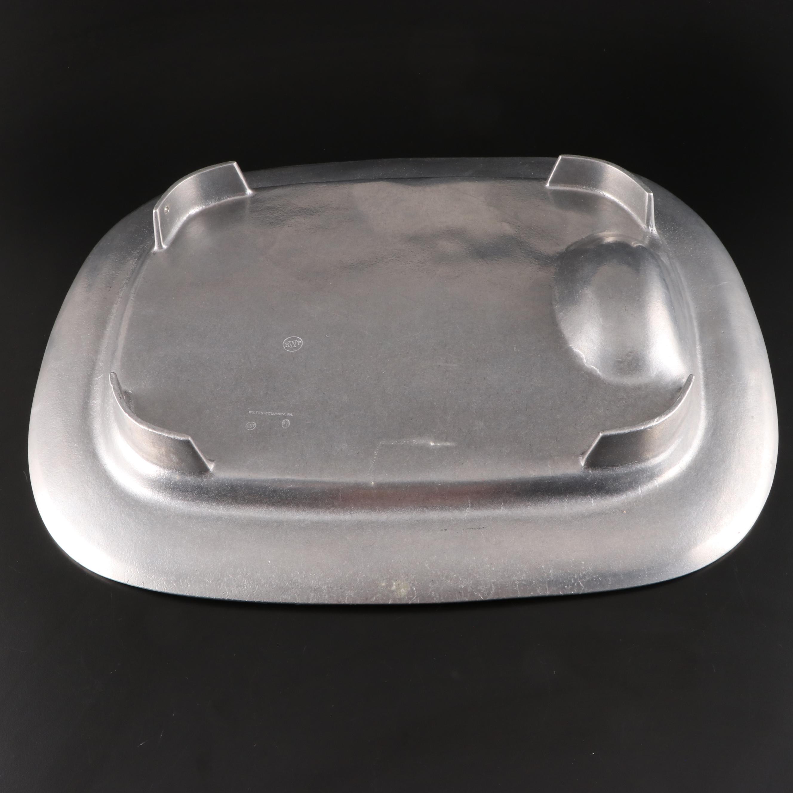 Wilton Pewter Meat Platter with Mexican Pewter Bowl and Scoop