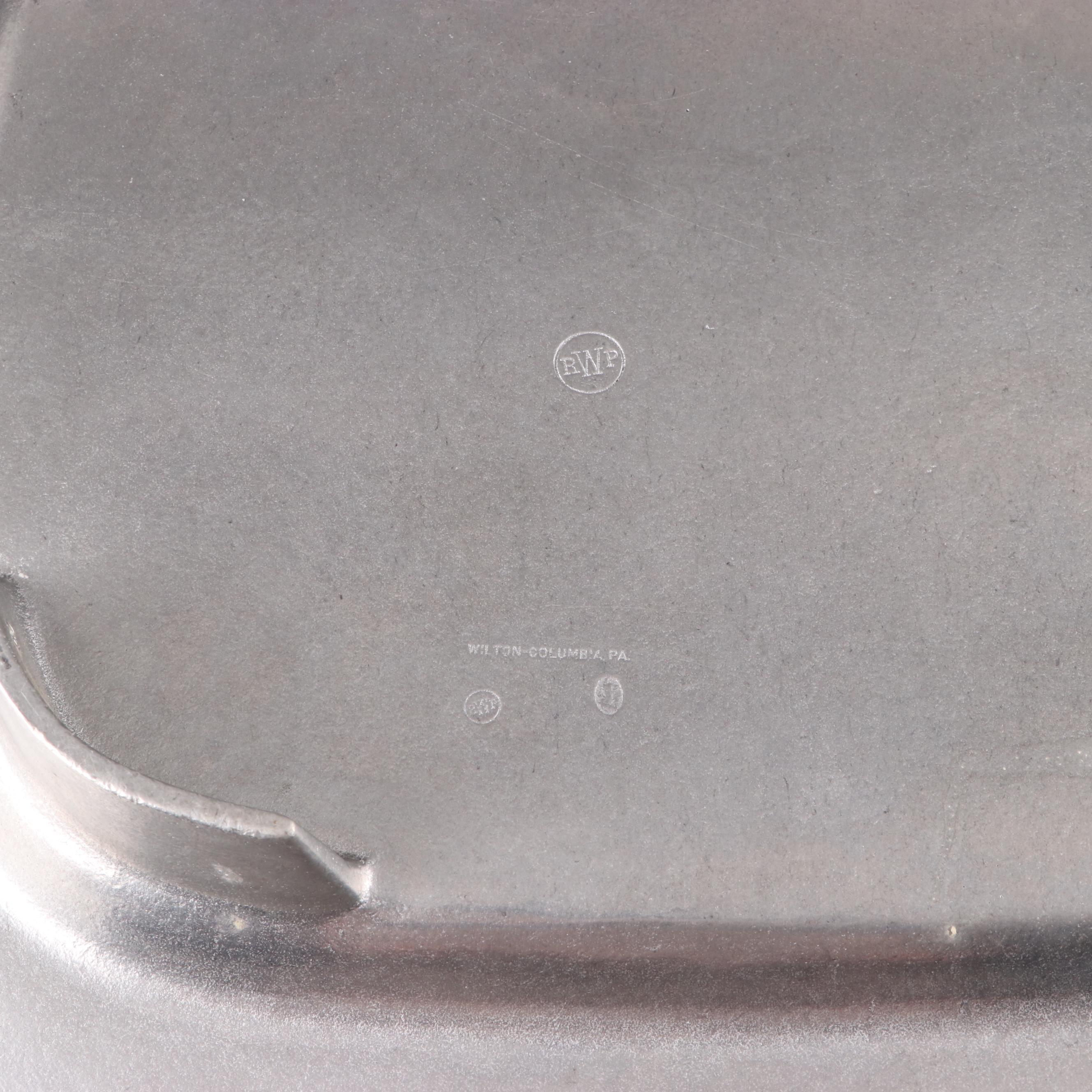 Wilton Pewter Meat Platter with Mexican Pewter Bowl and Scoop