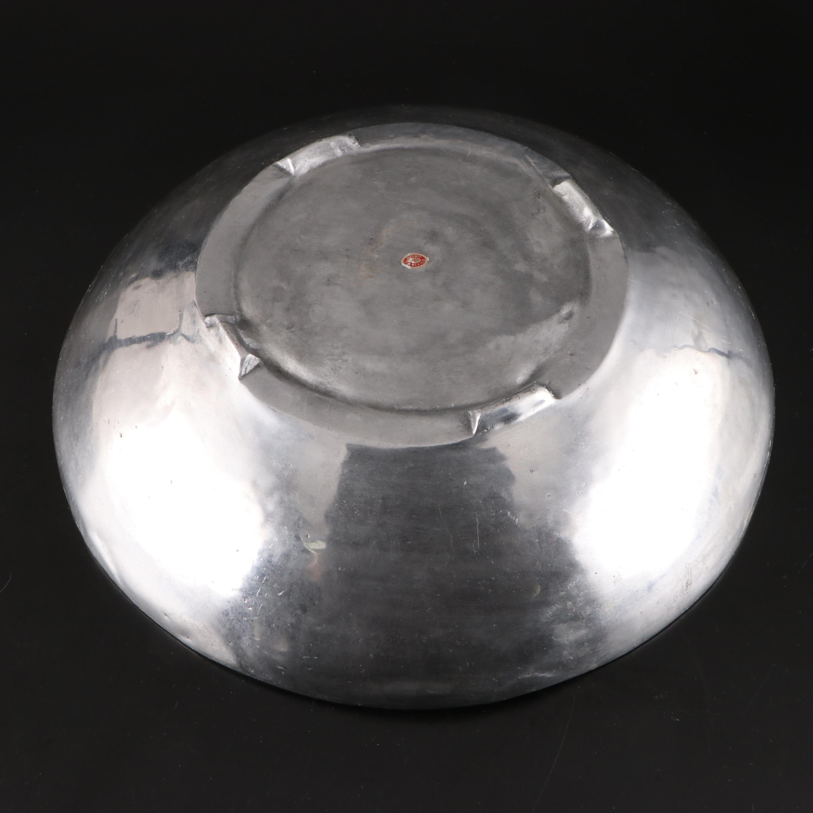 Wilton Pewter Meat Platter with Mexican Pewter Bowl and Scoop