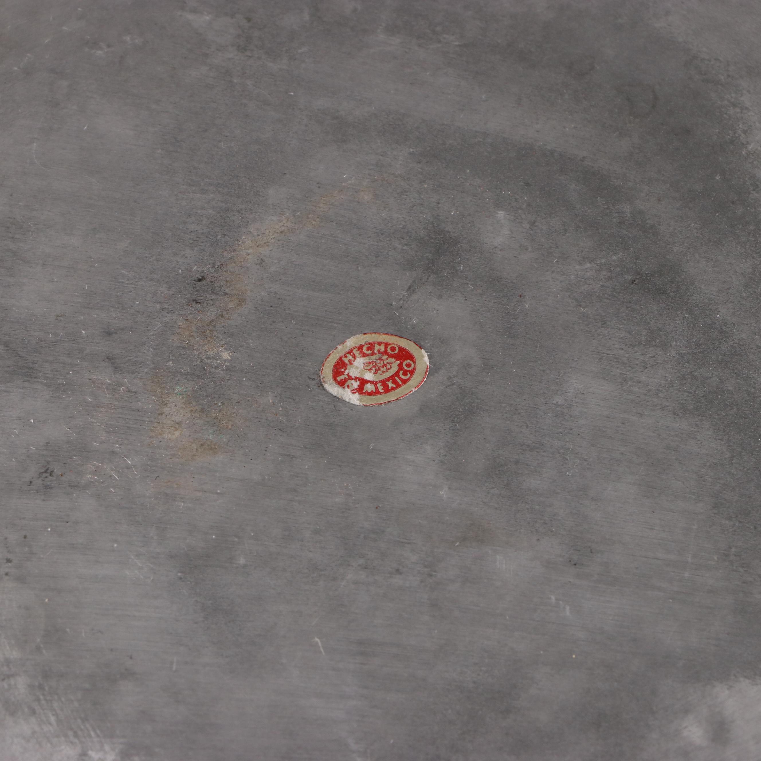 Wilton Pewter Meat Platter with Mexican Pewter Bowl and Scoop