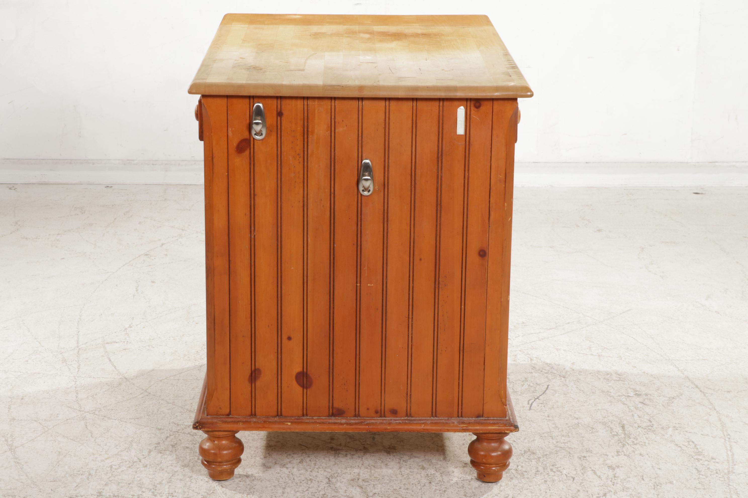 Maple Kitchen Island with Pine Butcher Block Top