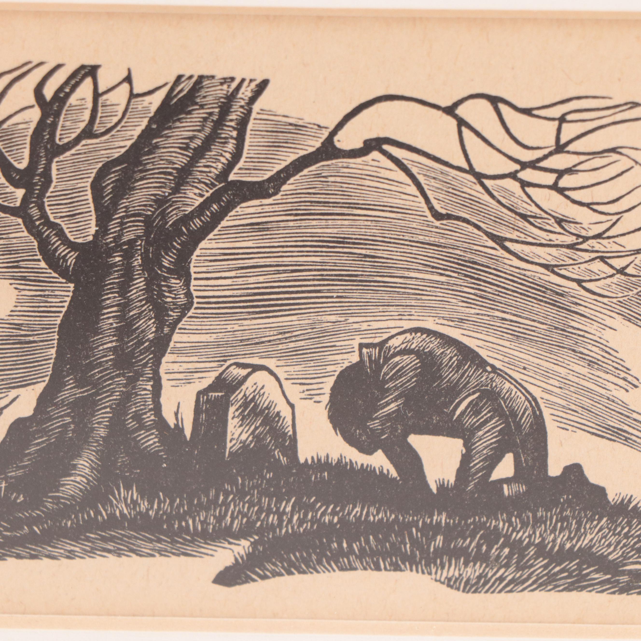 Woodcut After Fritz Eichenberg for "Wuthering Heights"