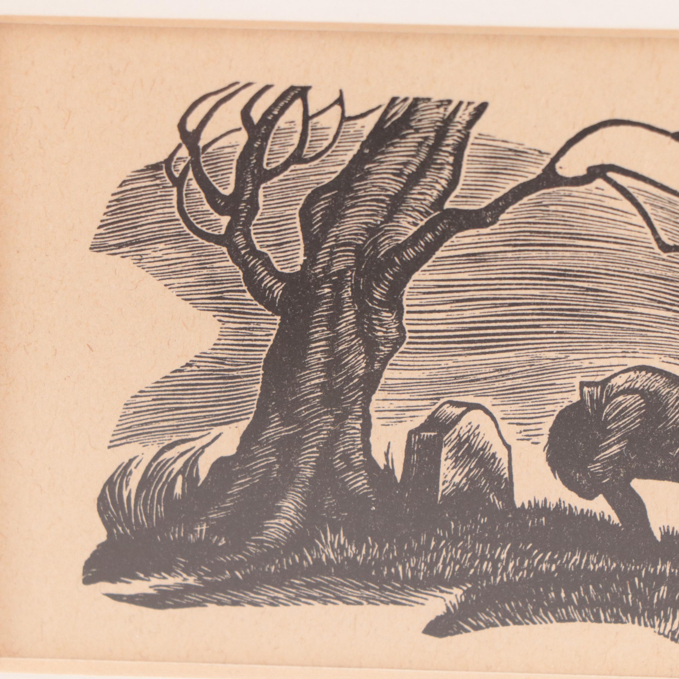 Woodcut After Fritz Eichenberg for "Wuthering Heights"