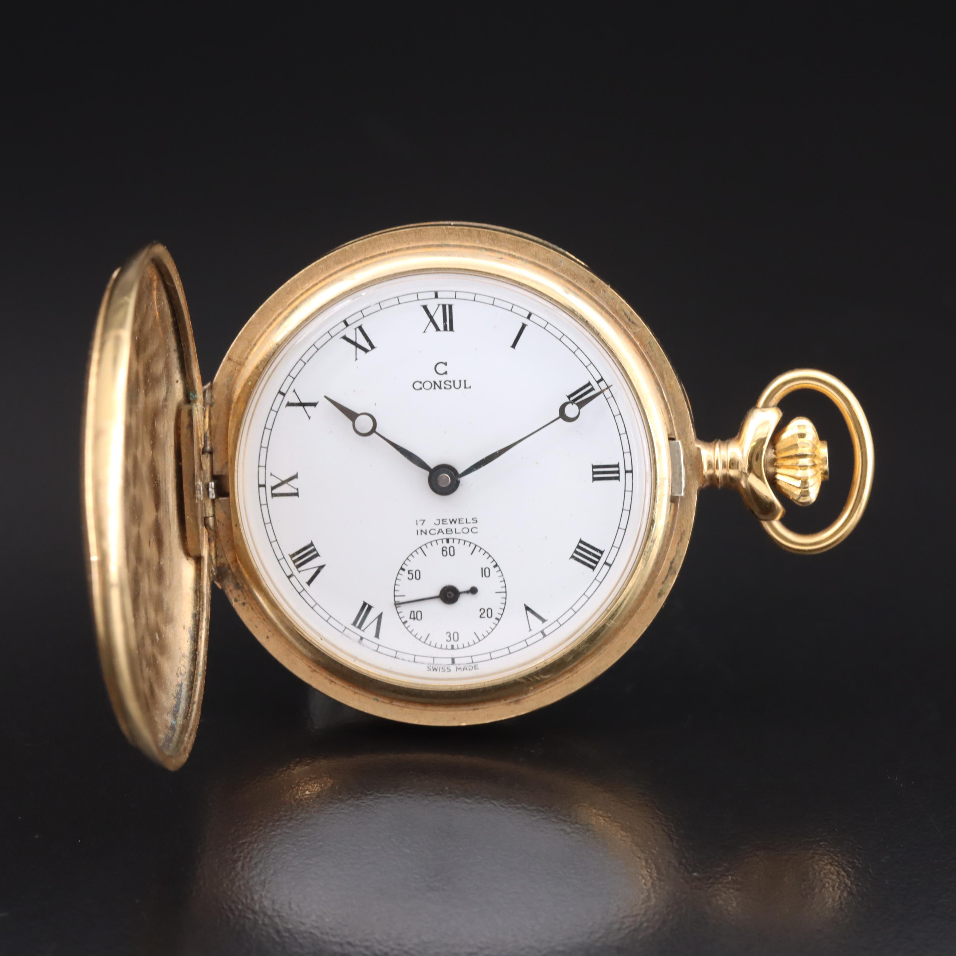 Consul Hunter Case Pocket Watch