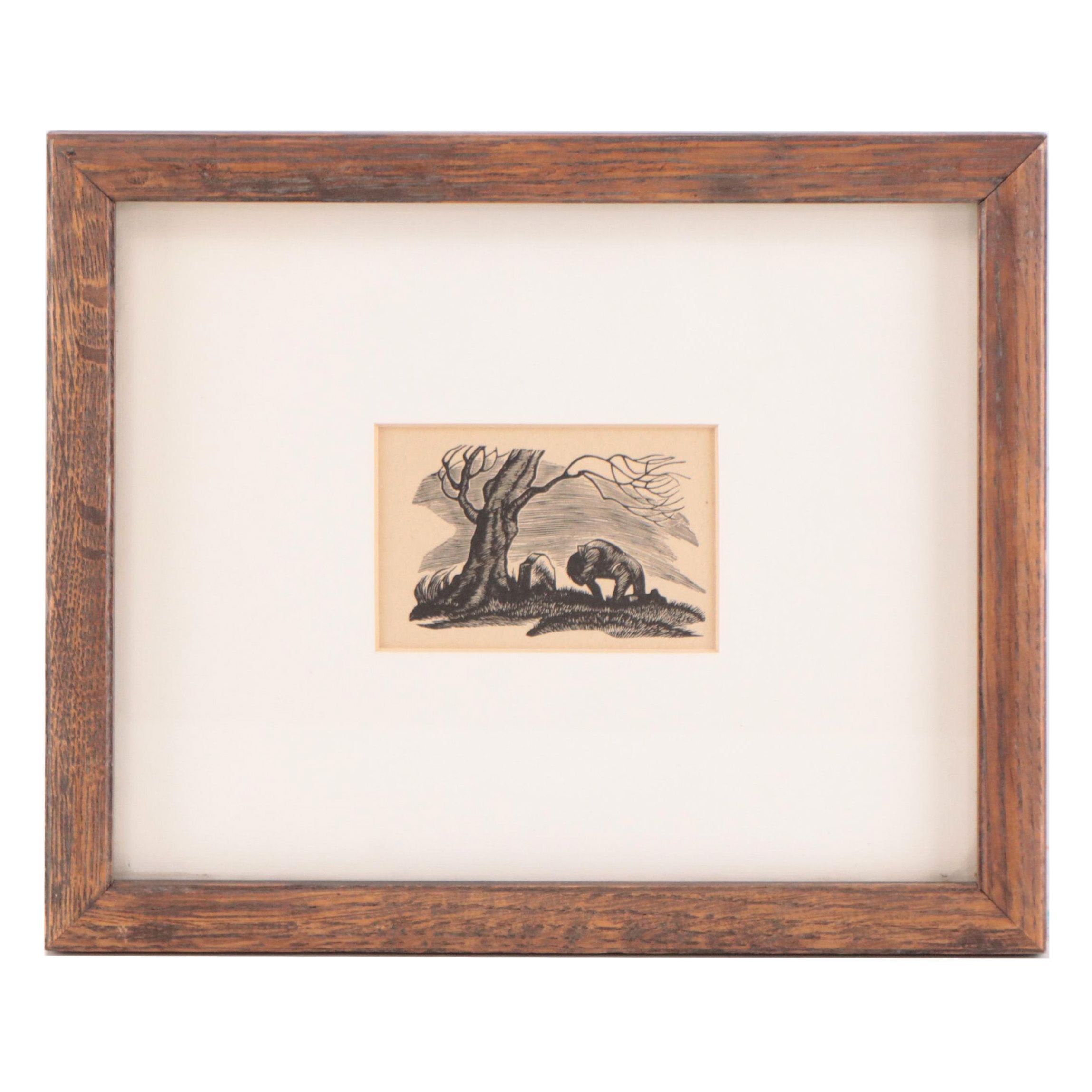 Woodcut After Fritz Eichenberg for "Wuthering Heights"