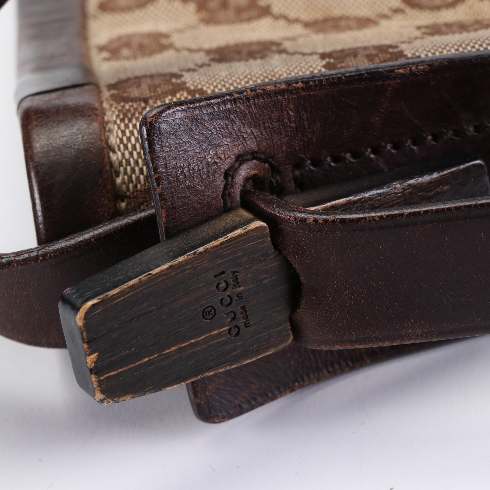 Gucci Bucket Bag in GG Canvas and Leather