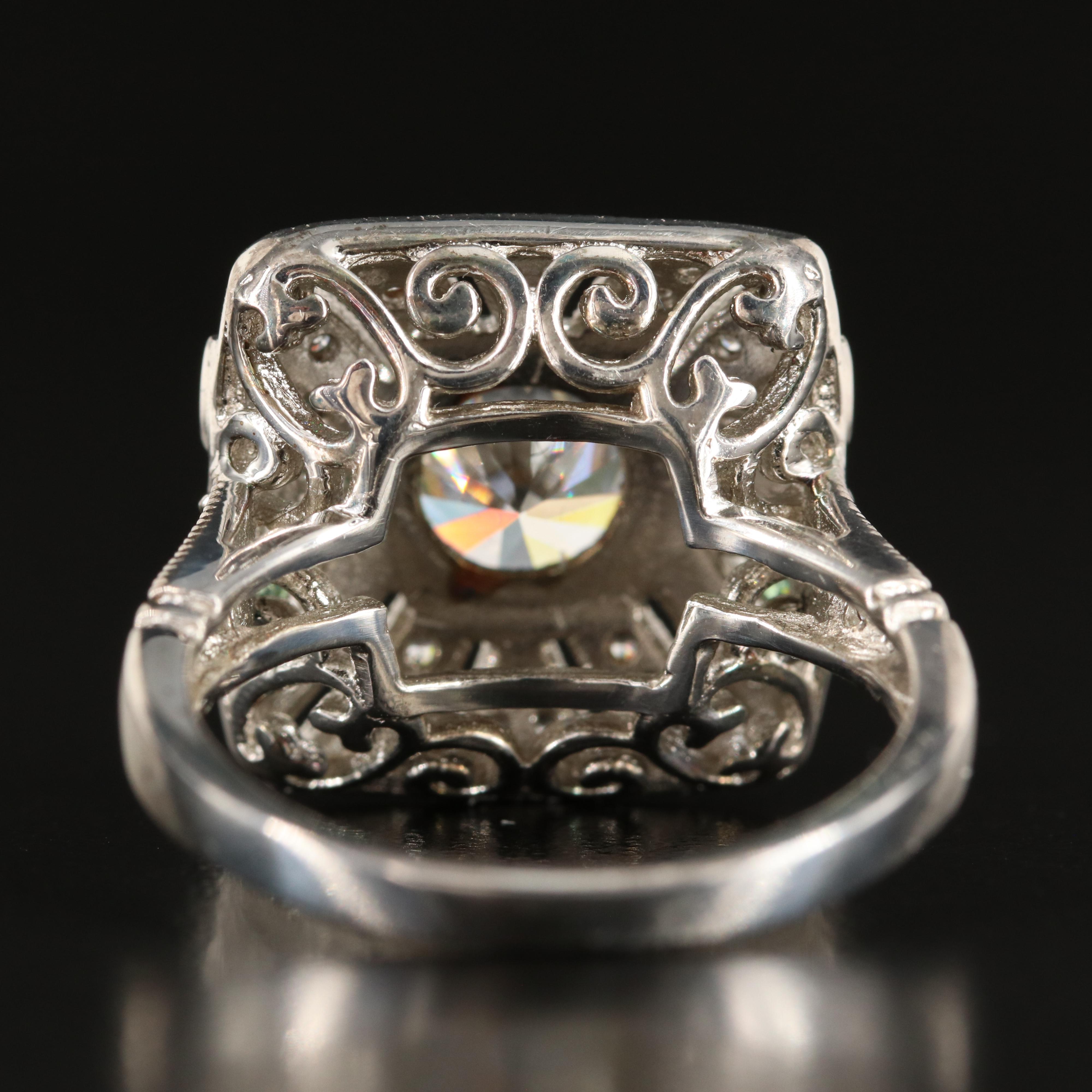 Vintage Style Sterling Cubic Zirconia Ring