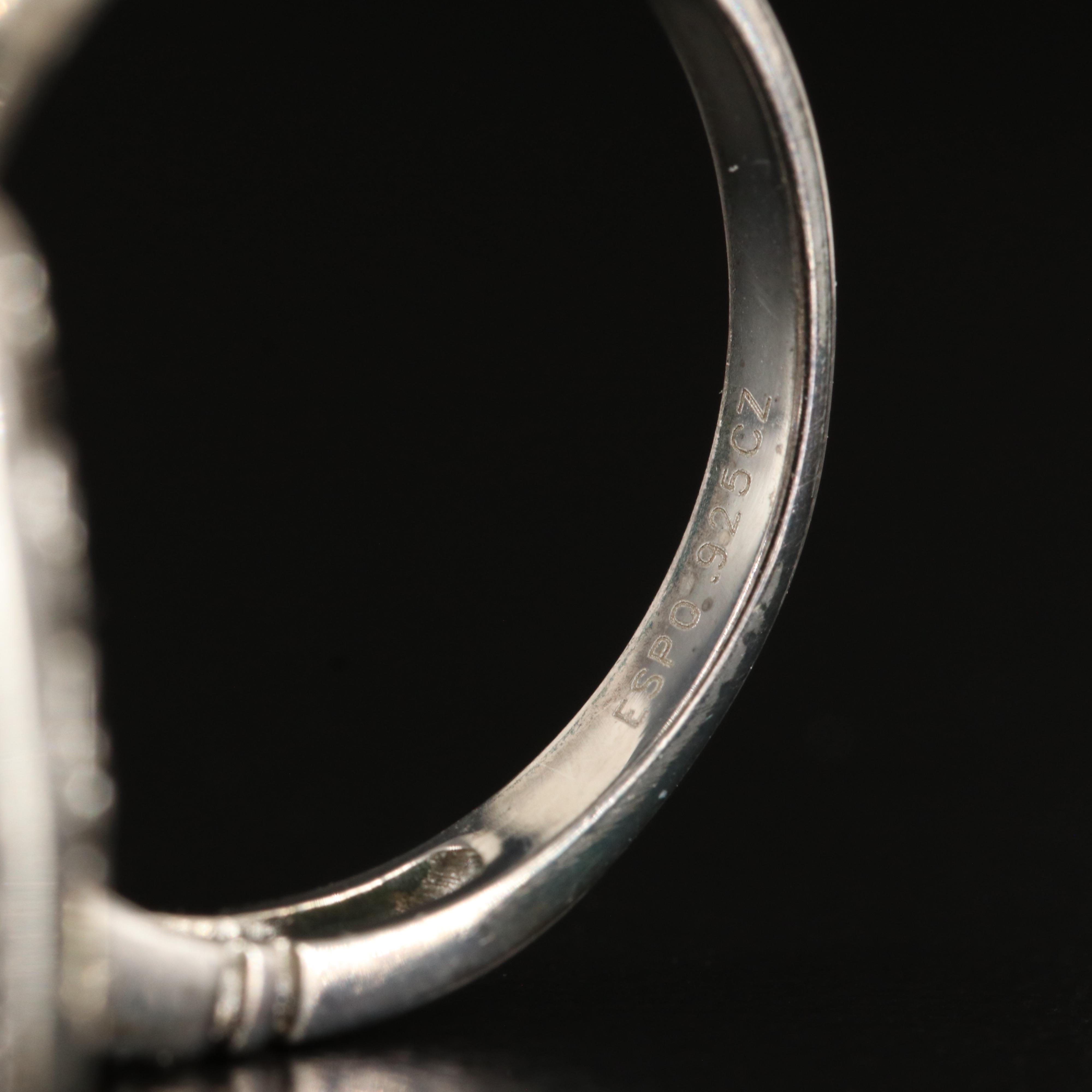 Vintage Style Sterling Cubic Zirconia Ring