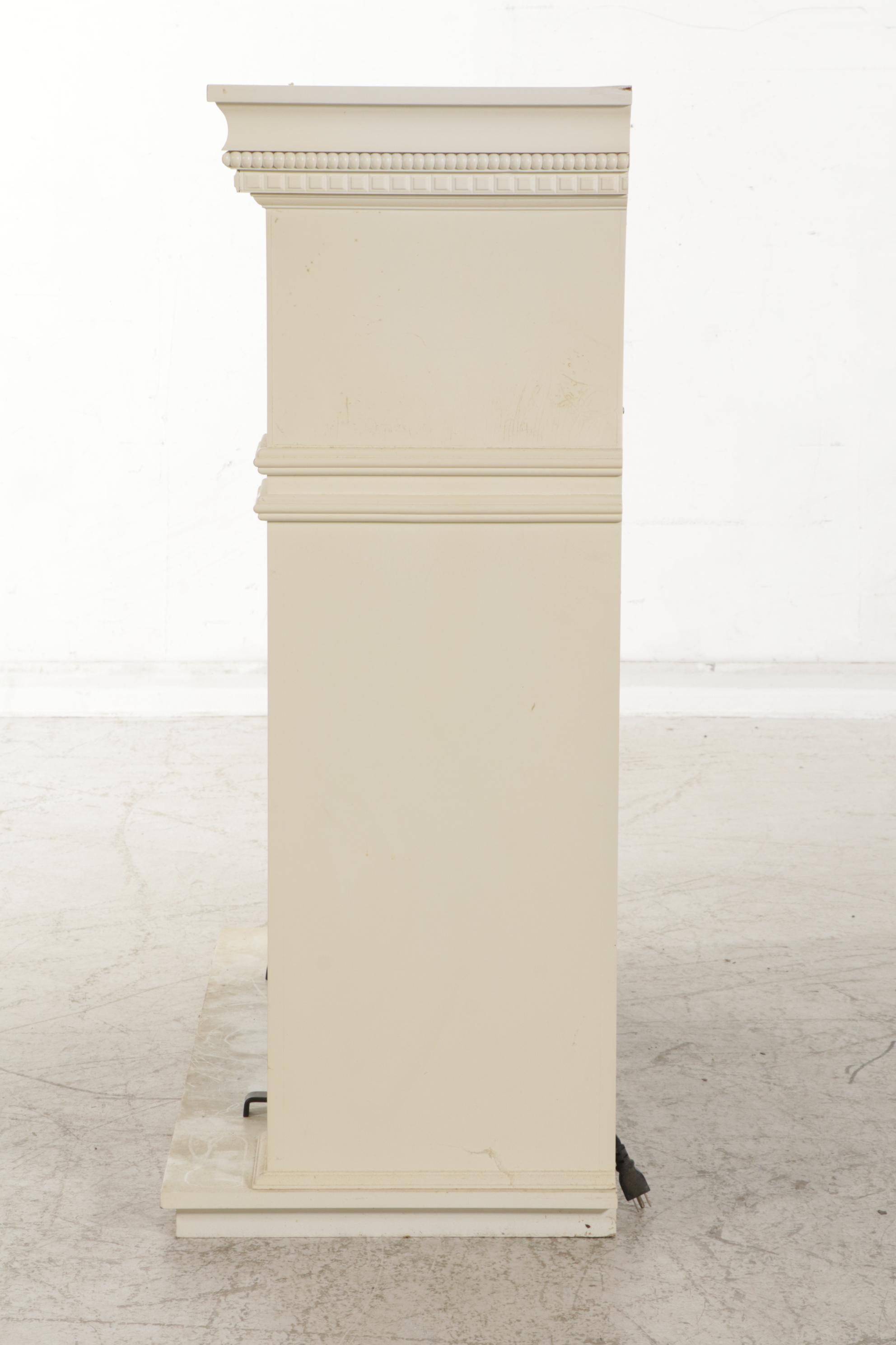 Contemporary Painted Wooden Framed Electric Fireplace