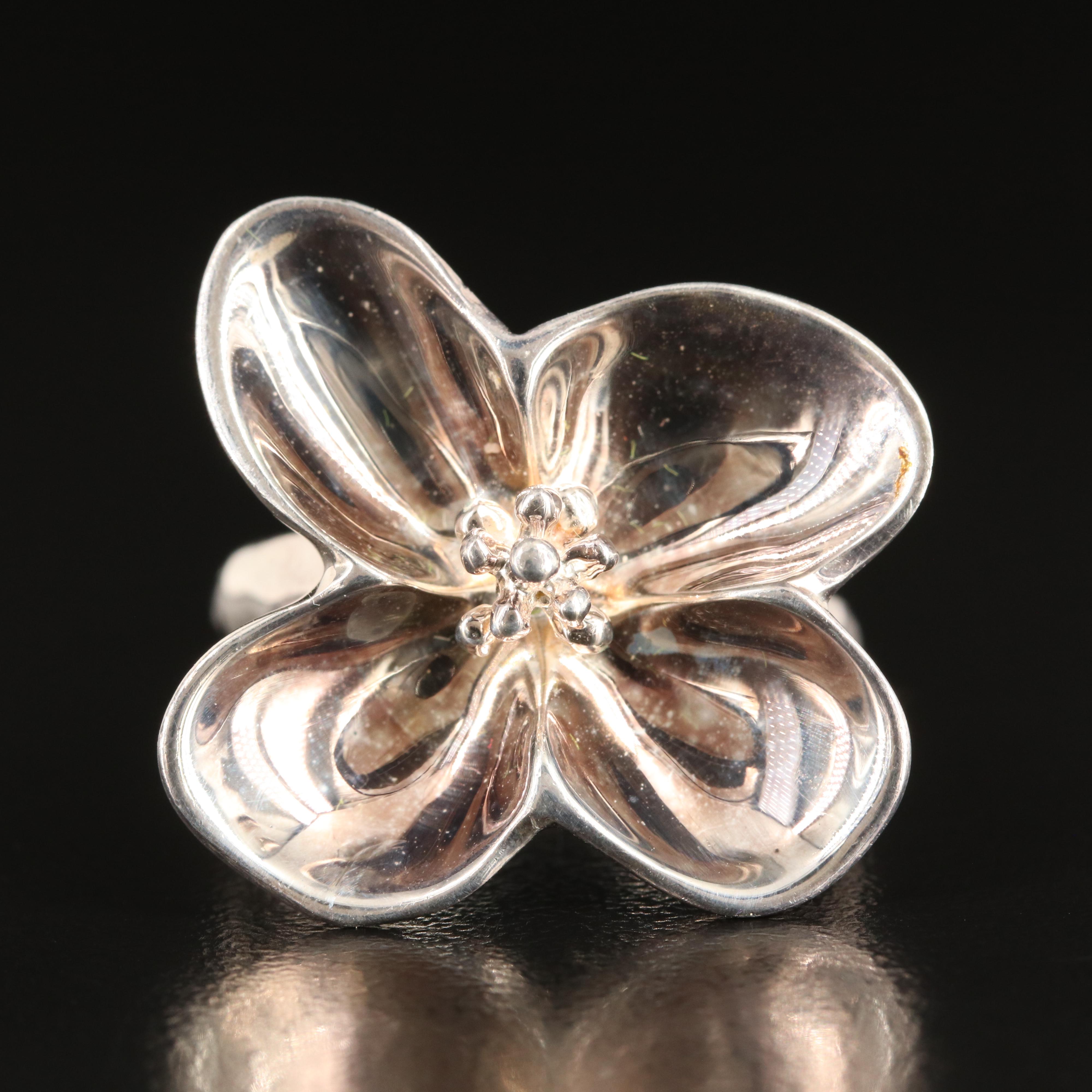 Robert Lee Morris Studio "Dogwood" Sterling Ring