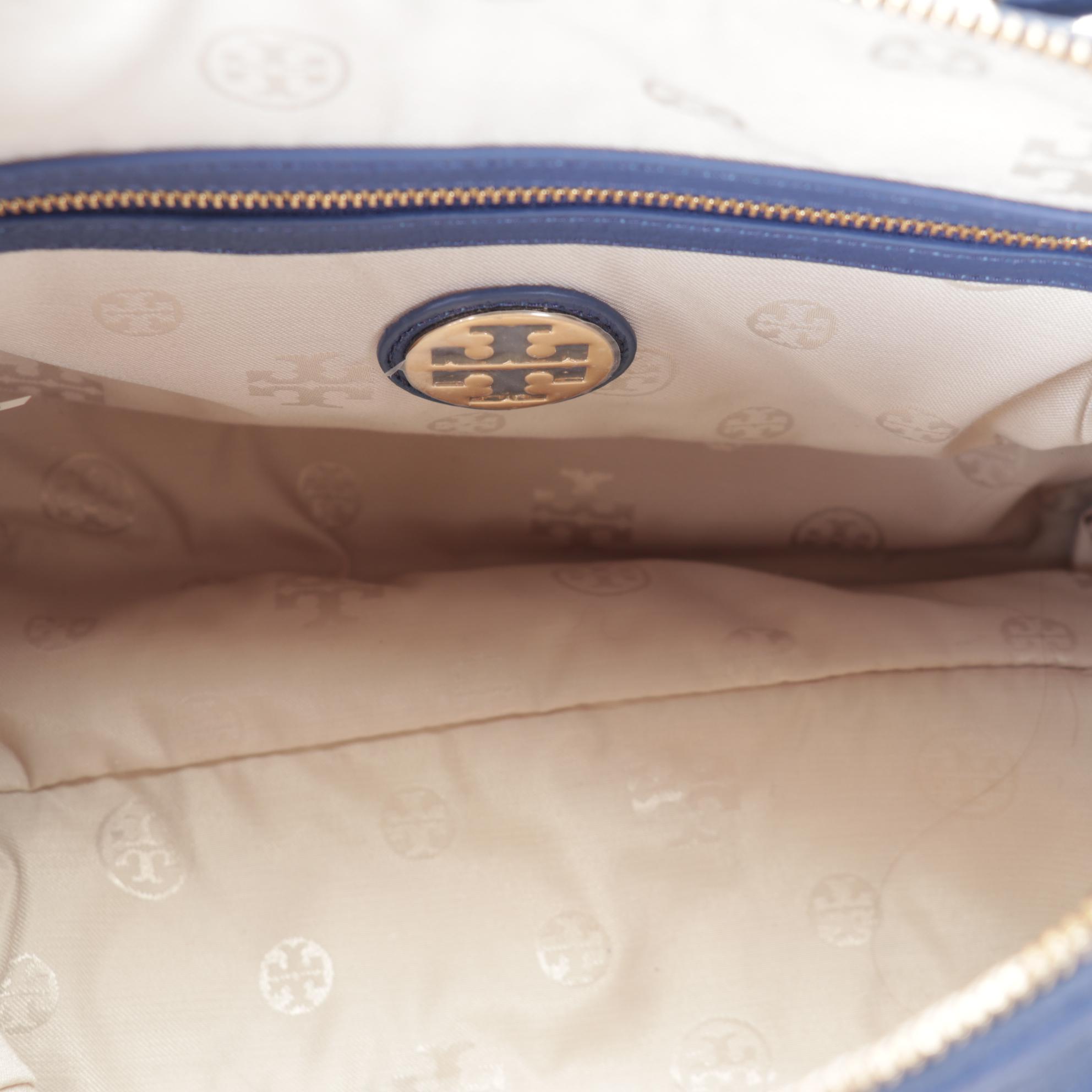 Tory Burch Navy Blue Leather Two-Way Bag