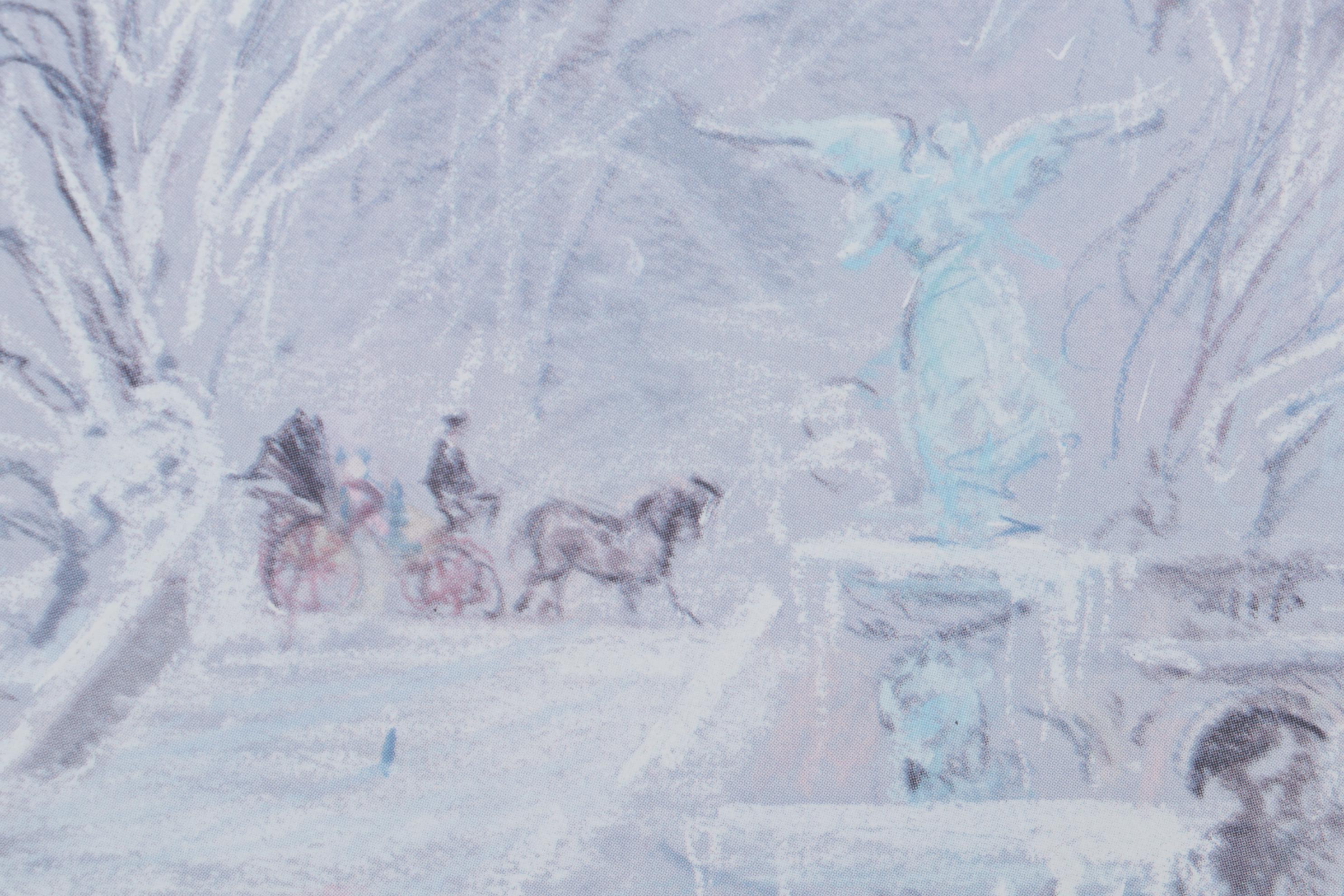 Kamil Kubik Offset Lithograph of Central Park in Winter, Late 20th Century