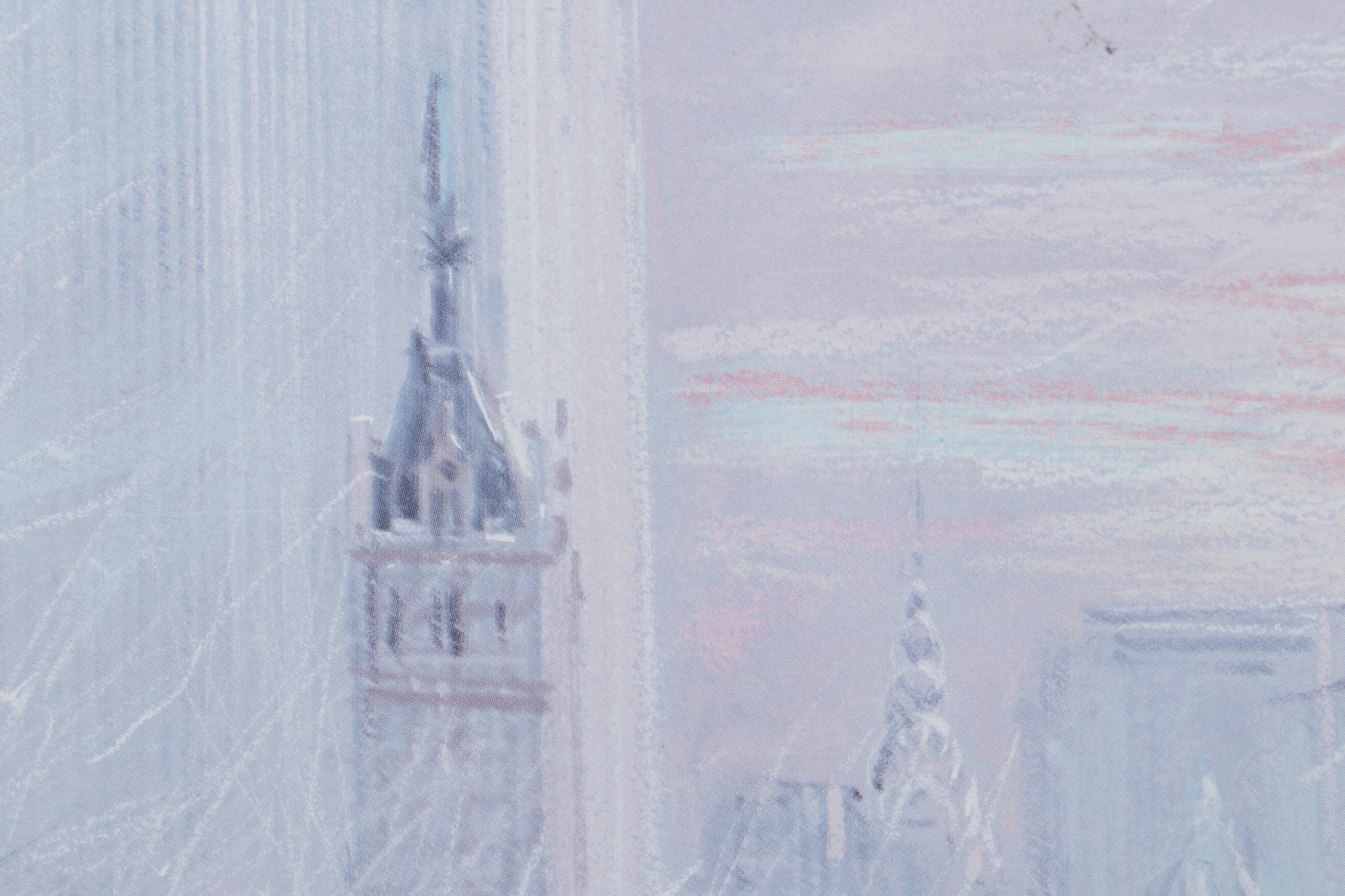 Kamil Kubik Offset Lithograph of Central Park in Winter, Late 20th Century