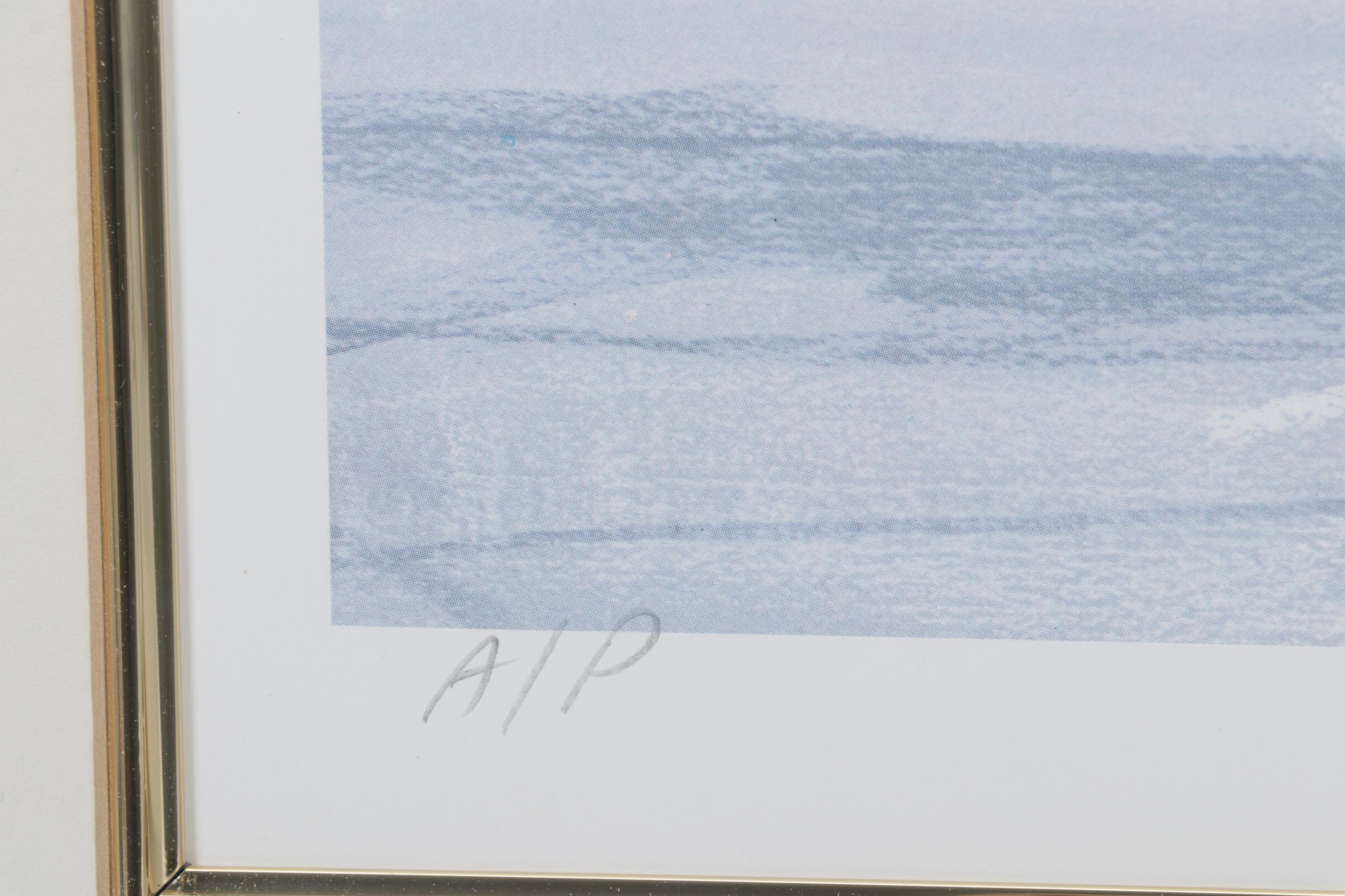 Kamil Kubik Offset Lithograph of Central Park in Winter, Late 20th Century