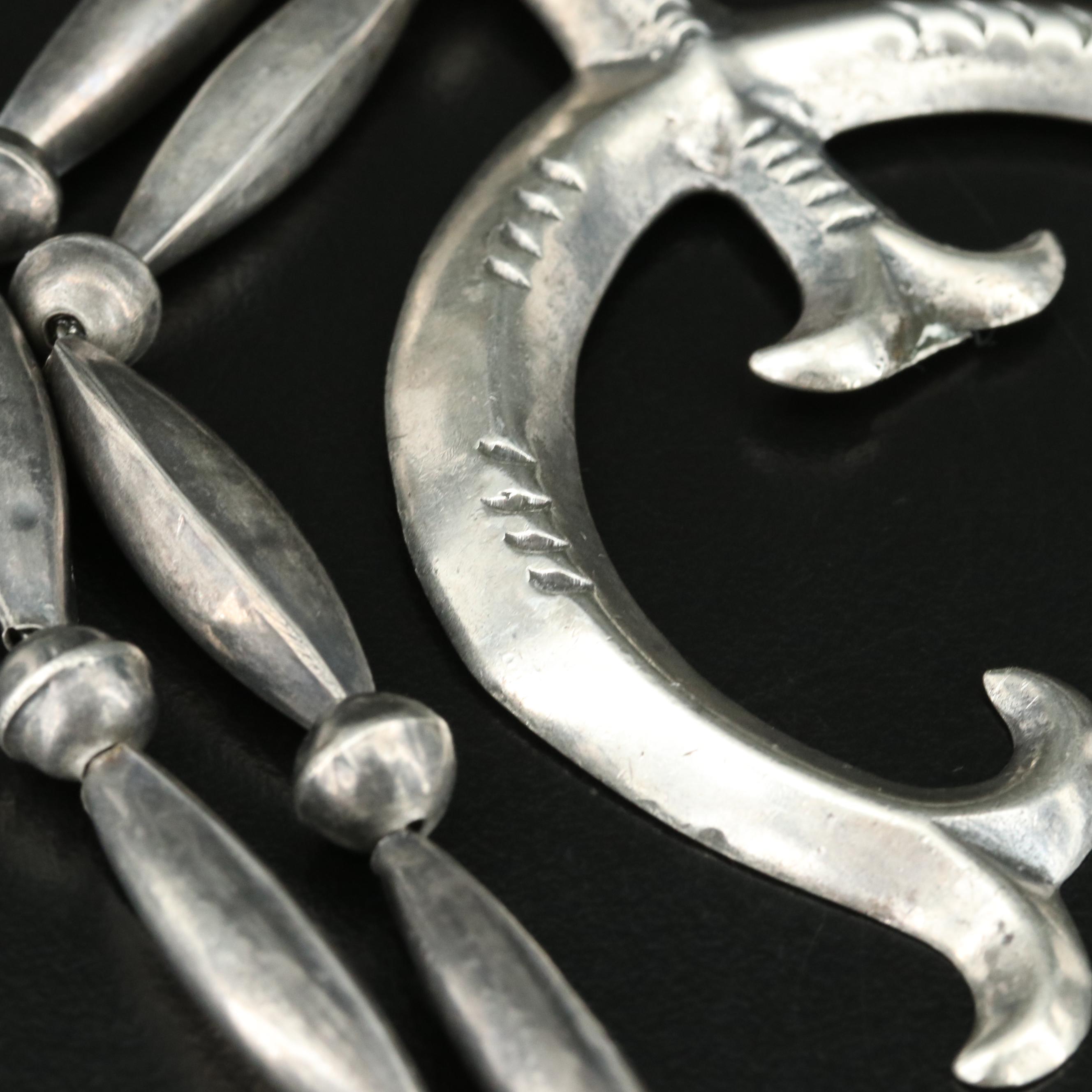Vintage Southwestern Sterling Naja Necklace