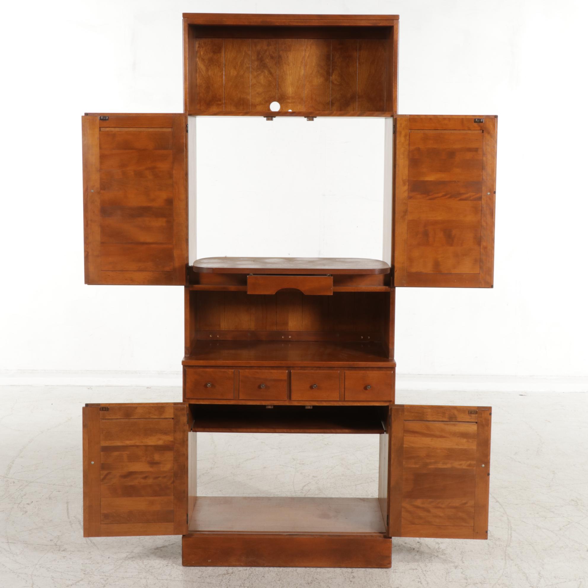 Ethan Allen Wooden Computer Media Cabinet