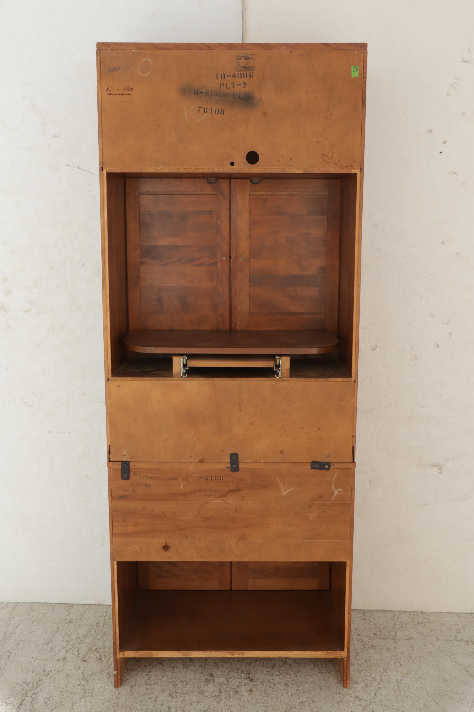 Ethan Allen Wooden Computer Media Cabinet