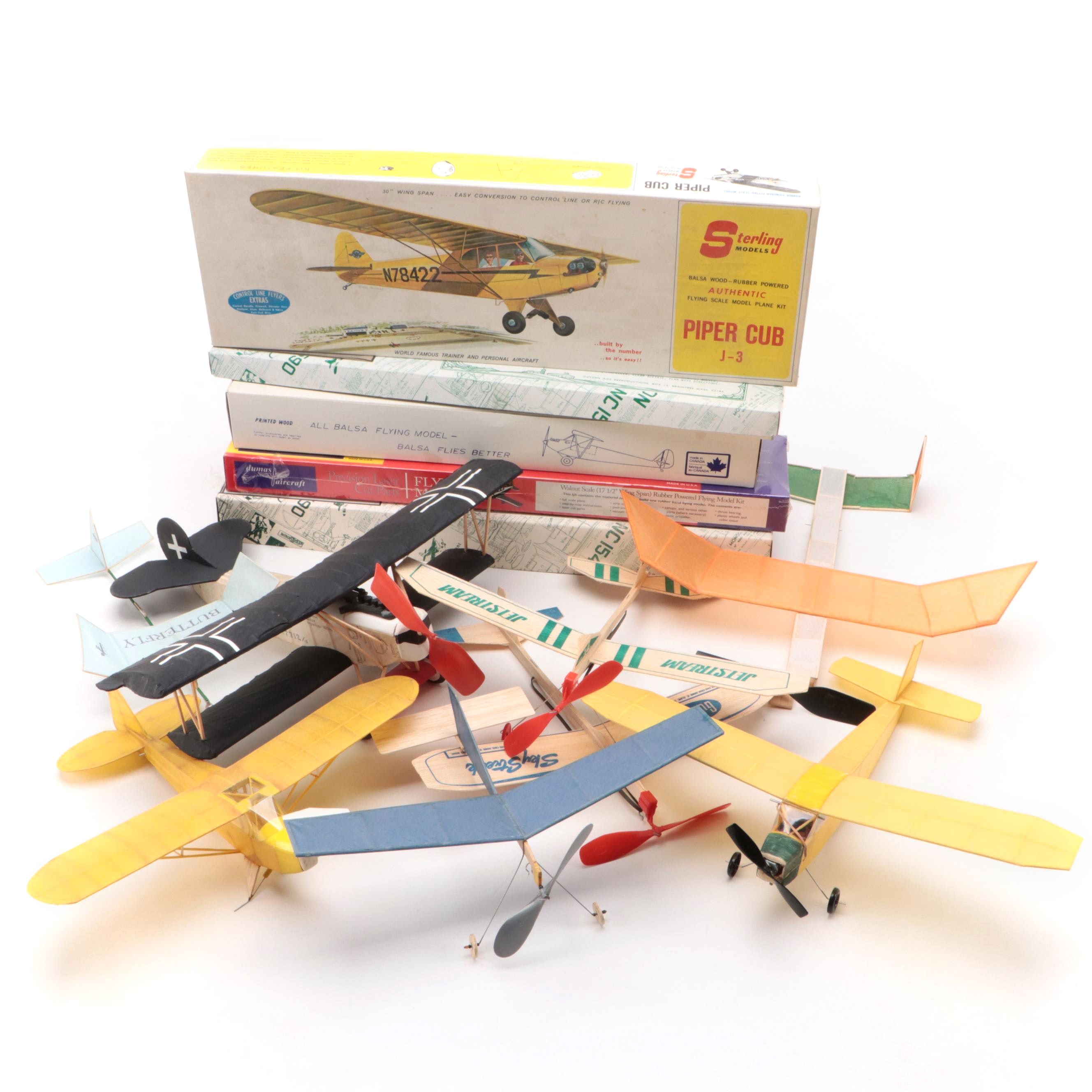 Sterling Piper Cub and Other Balsa Wood Model Airplanes