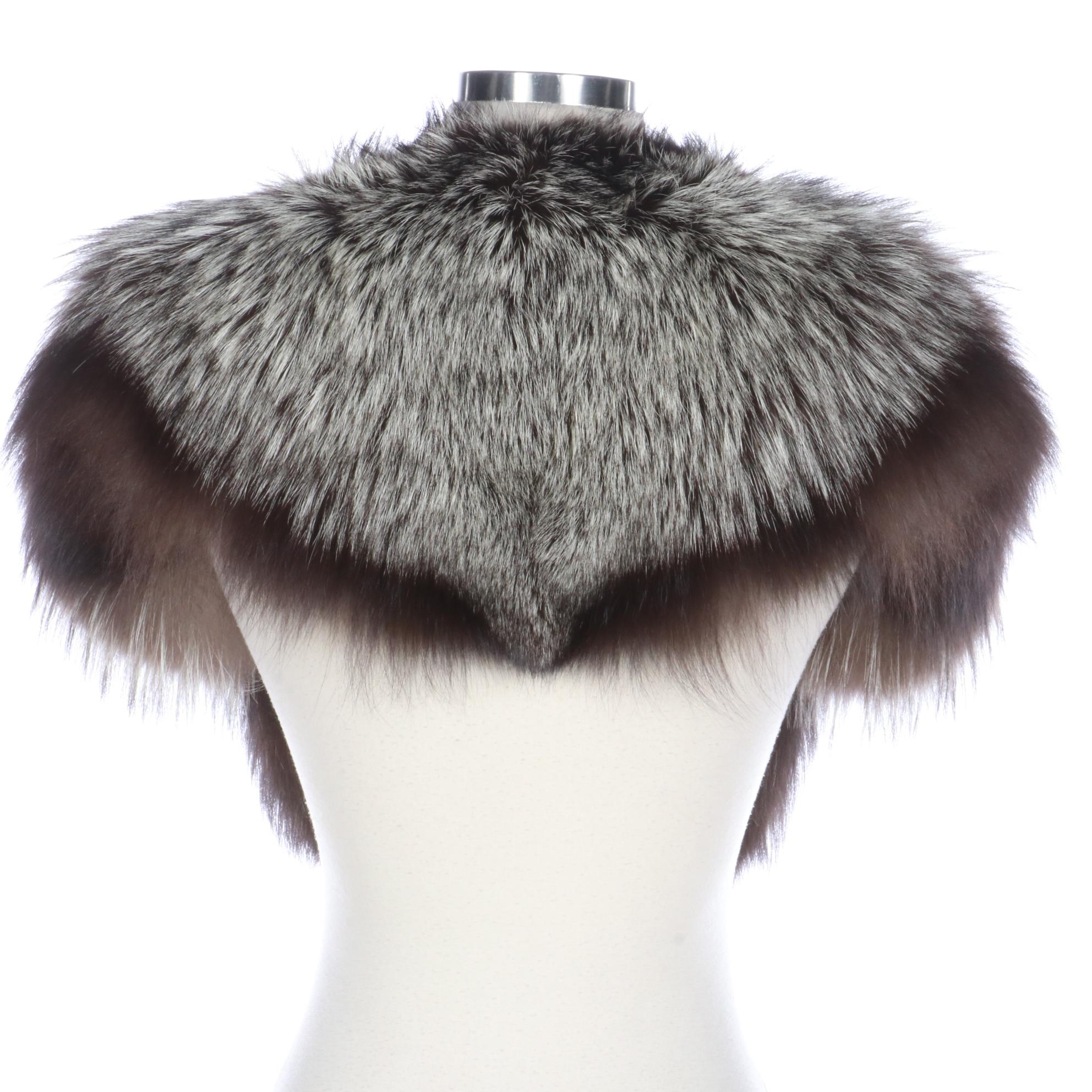 Ranched Silver Fox Fur Wrap Stole from Saga Furs