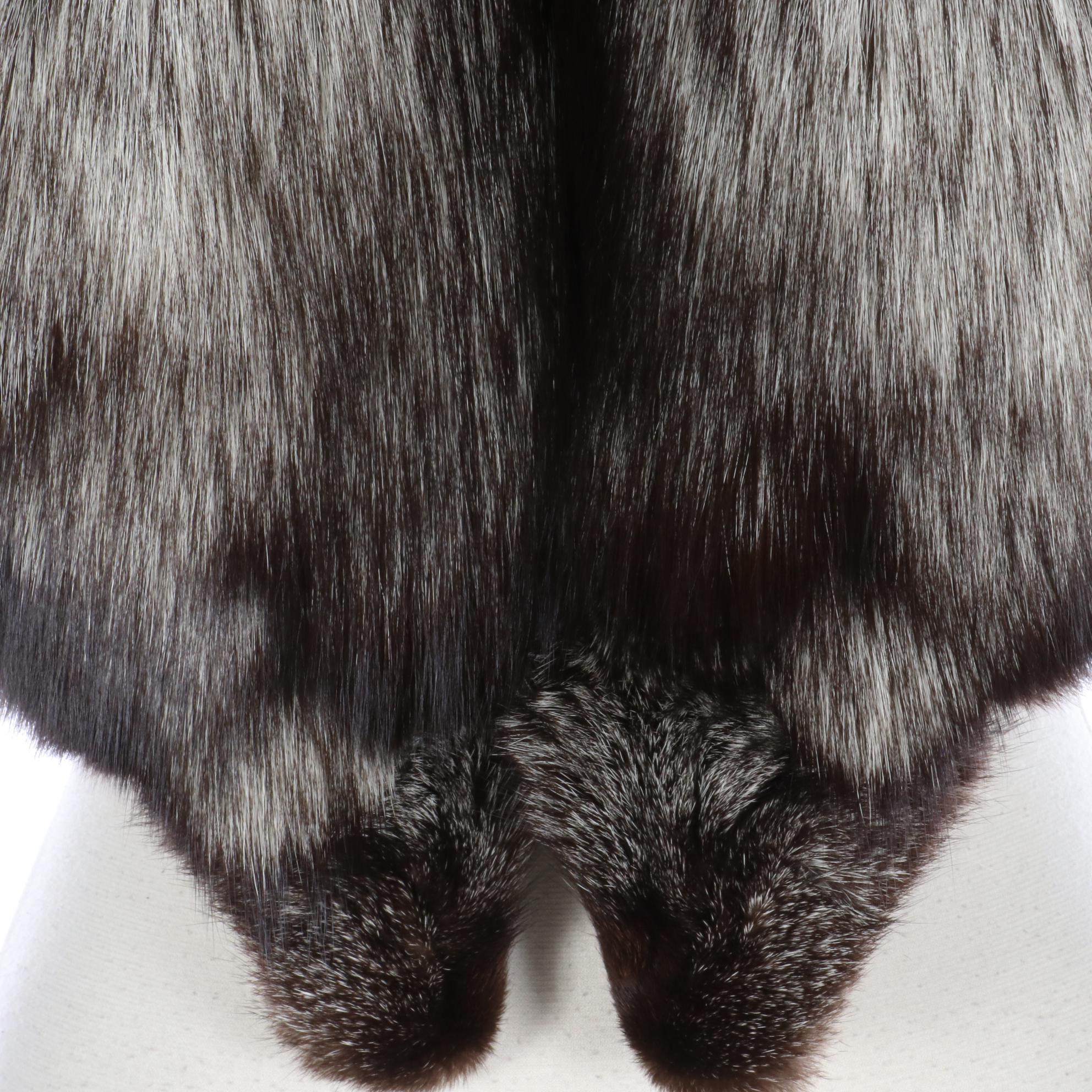 Ranched Silver Fox Fur Wrap Stole from Saga Furs