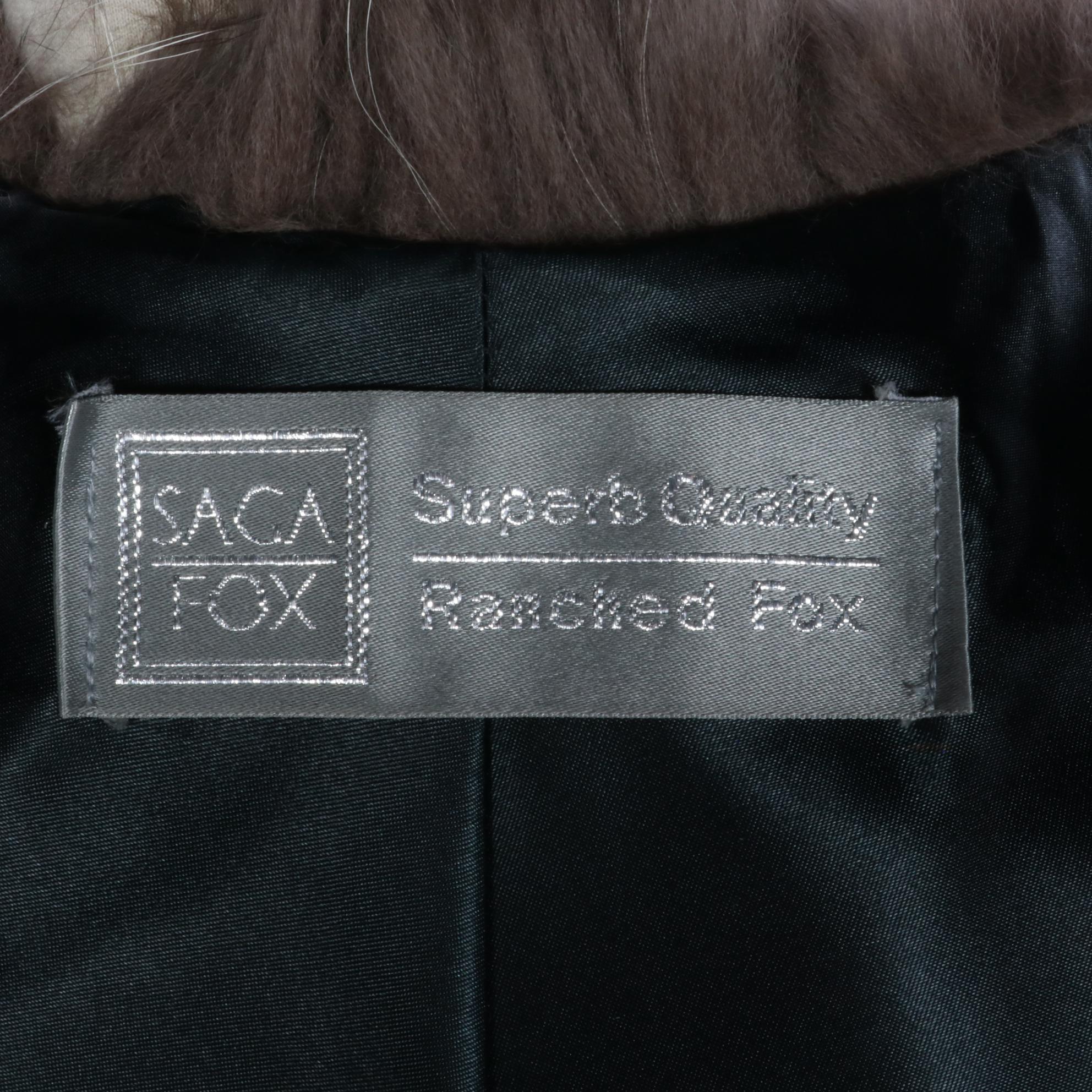 Ranched Silver Fox Fur Wrap Stole from Saga Furs