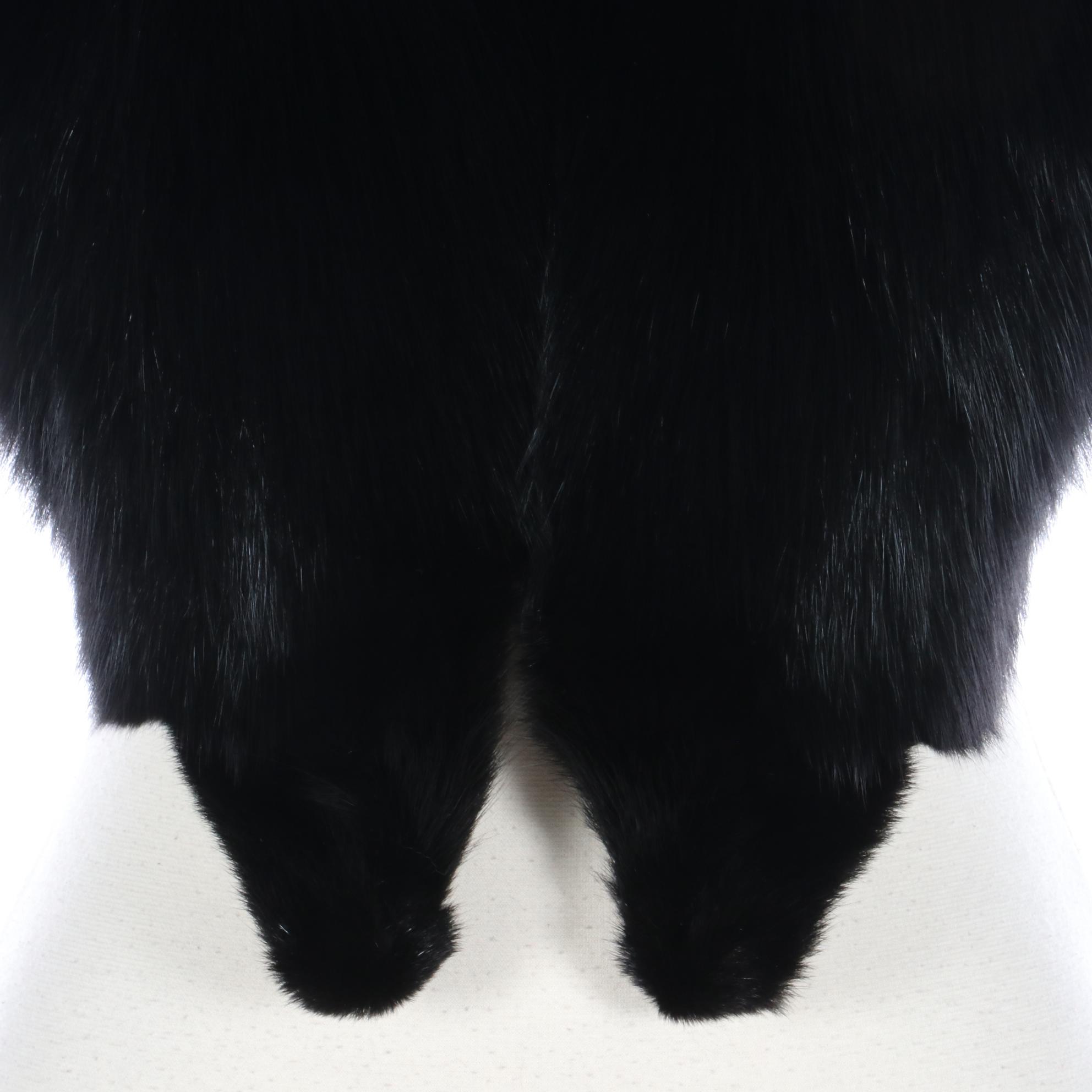 Saga Ranched Black Fox Fur Wrap Stole from Keun Hwa Fur