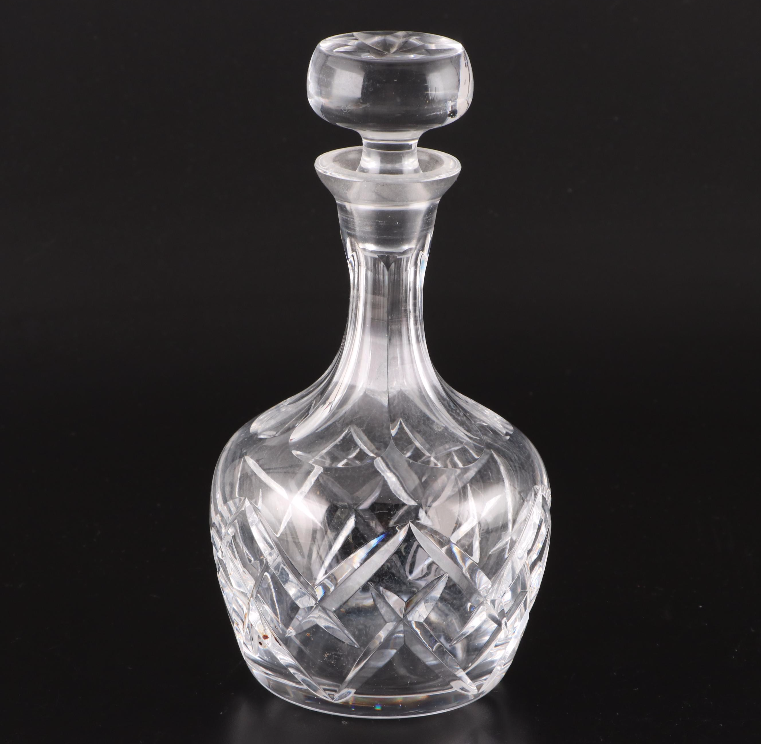 Fostoria "Coin Glass" Pitcher with Atlantis and Other Glass Decanters