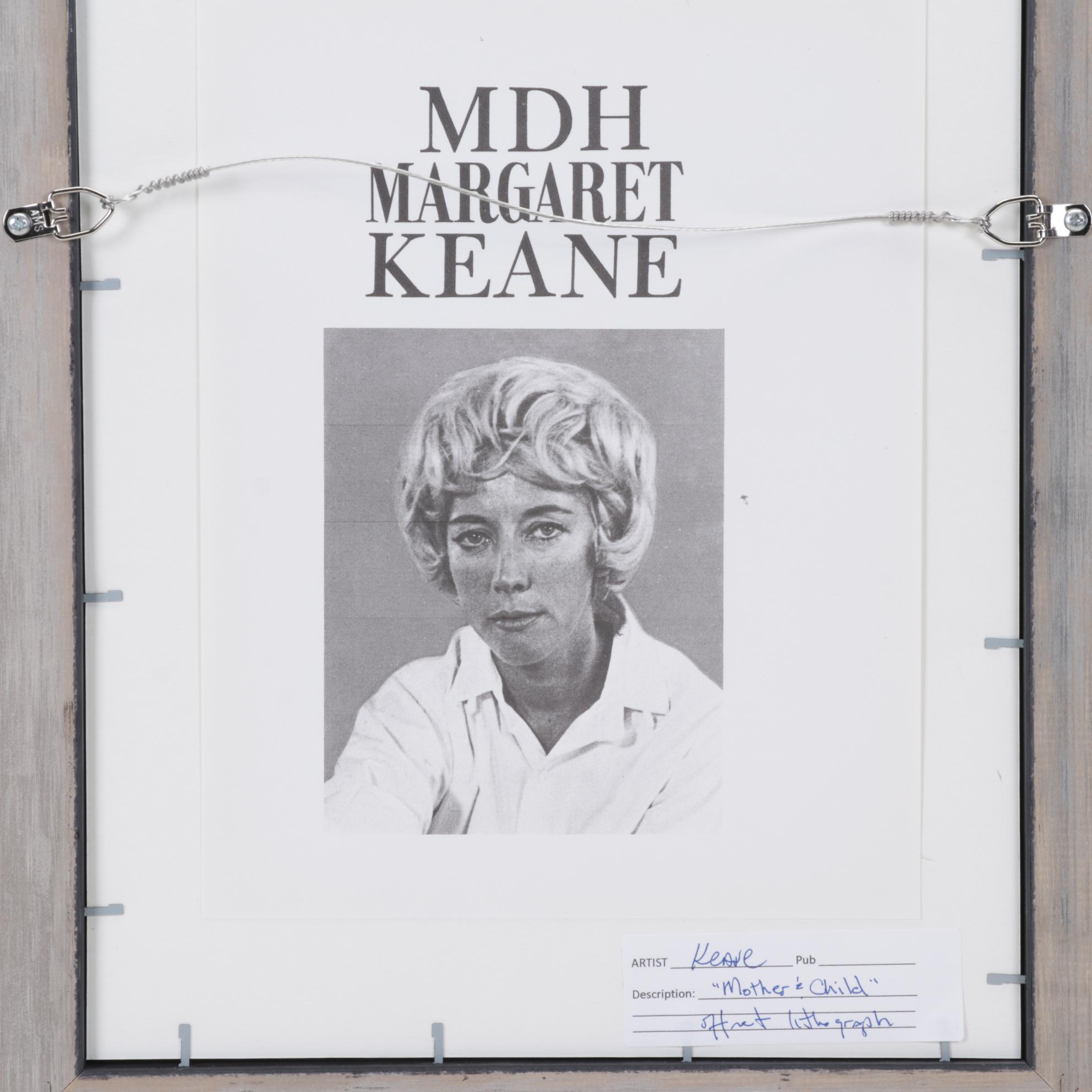 Margaret D. H. Keane Offset Lithograph "Mother & Child," 1964