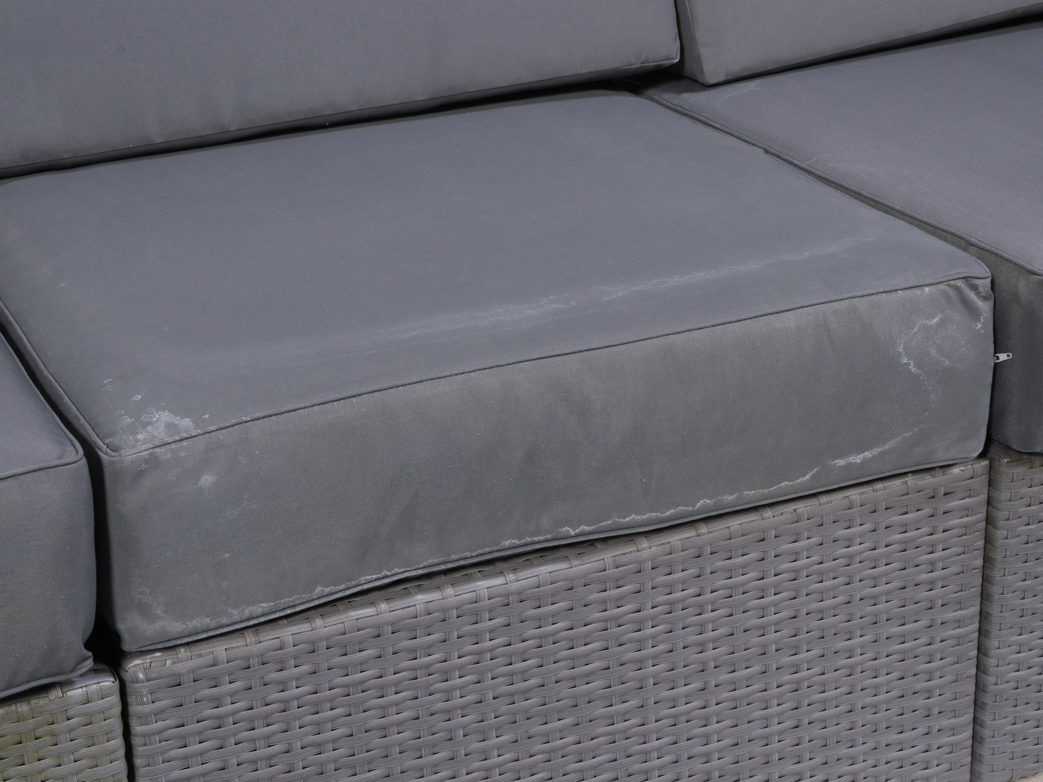 Ohana Depot Outdoor Wicker Patio Furniture With Turquoise and Grey Cushion Set