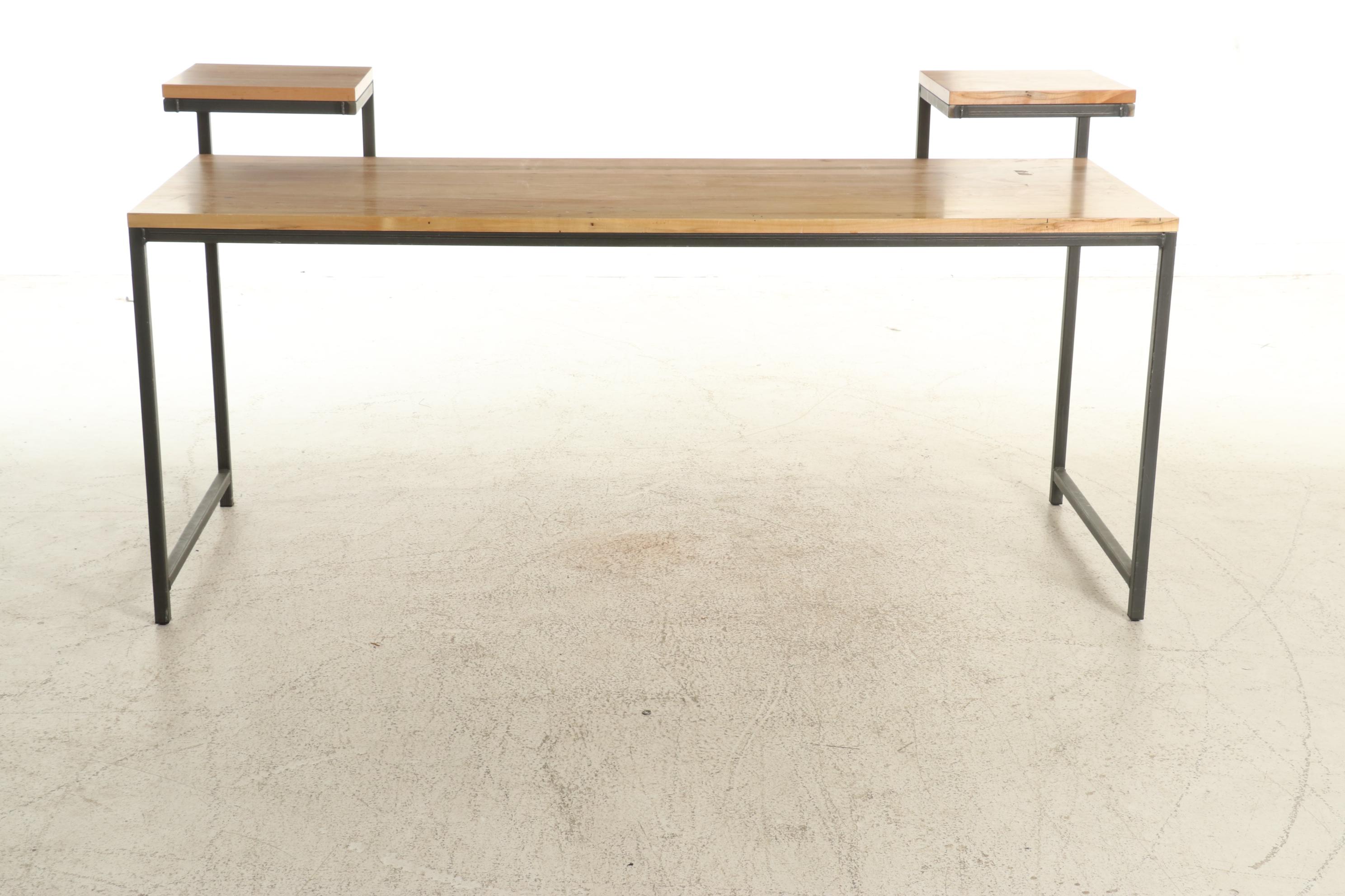 Modern Industrial Style Spalted Maple and Iron Desk
